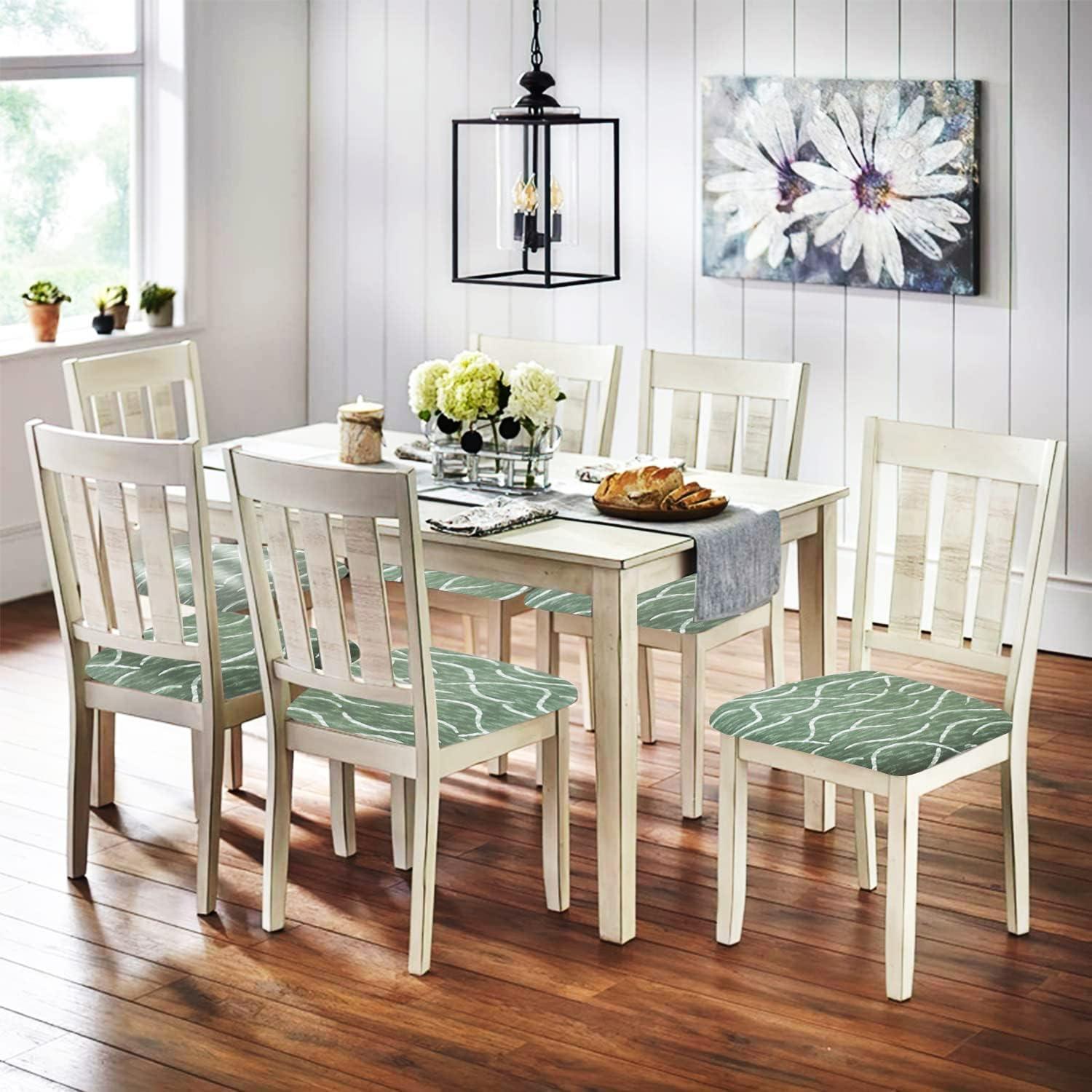 Fundas para Sillas Eeaivnm Juego de 4 Verde Ajustables