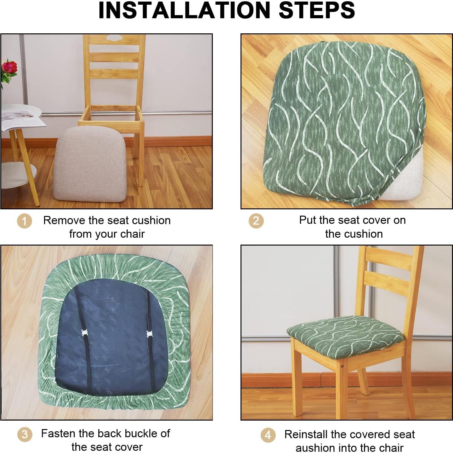 Fundas para Sillas Eeaivnm Juego de 4 Verde Ajustables