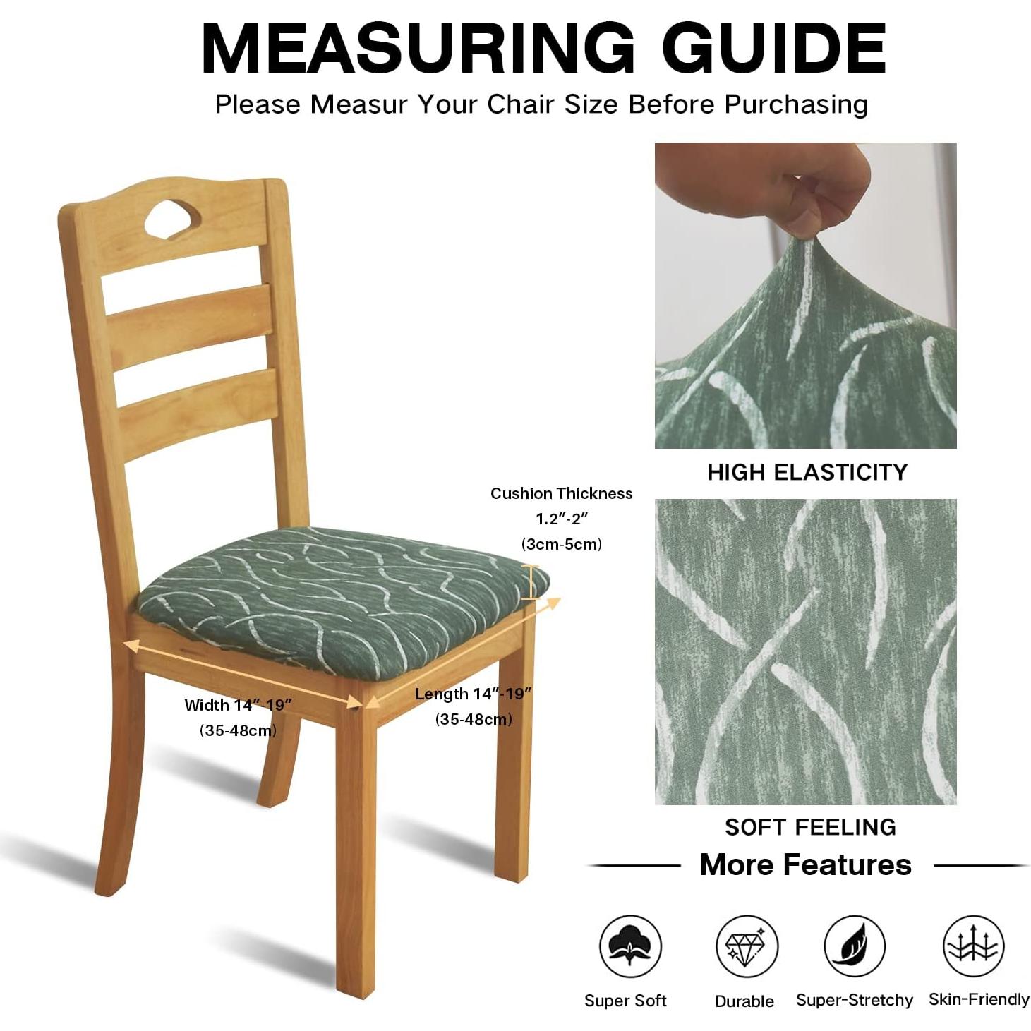 Fundas para Sillas Eeaivnm Juego de 4 Verde Ajustables