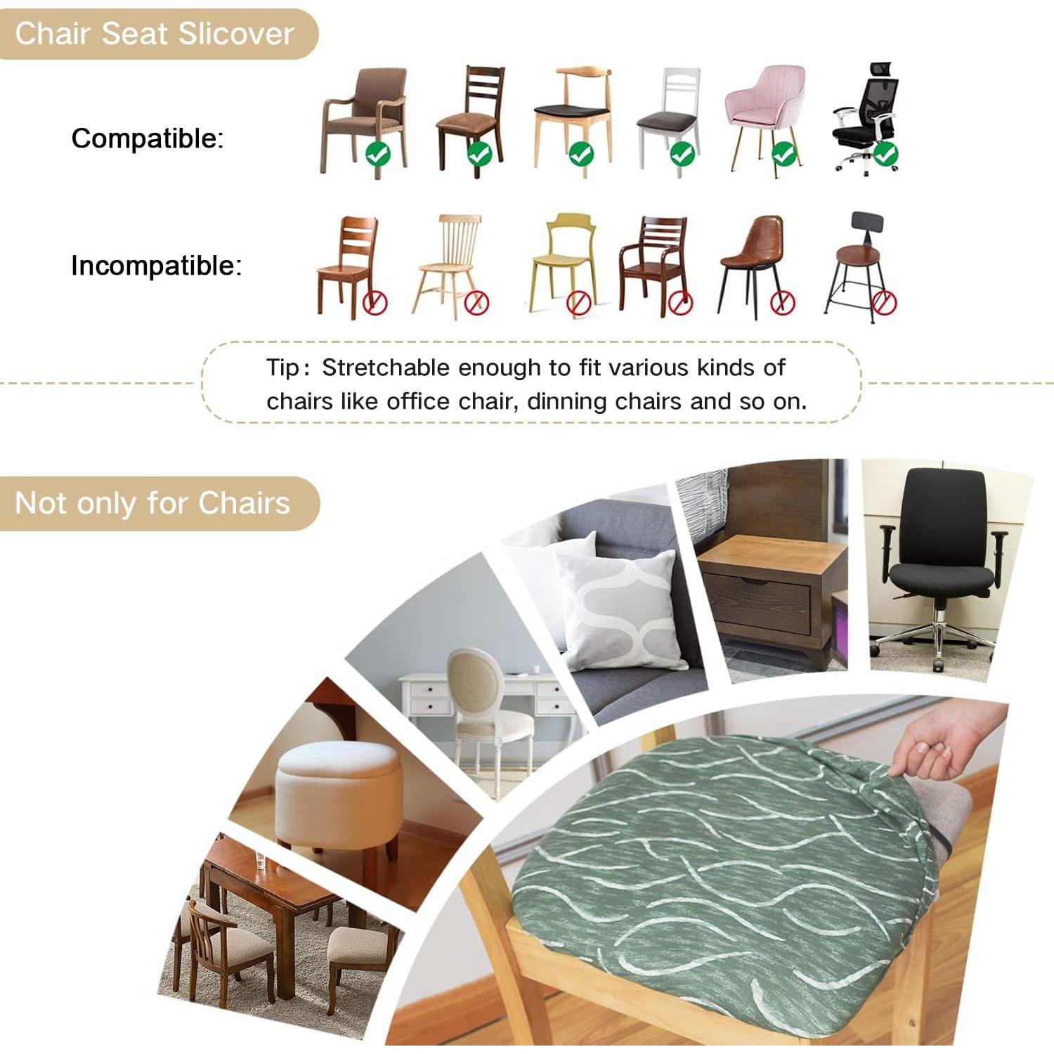 Fundas para Sillas Eeaivnm Juego de 4 Verde Ajustables