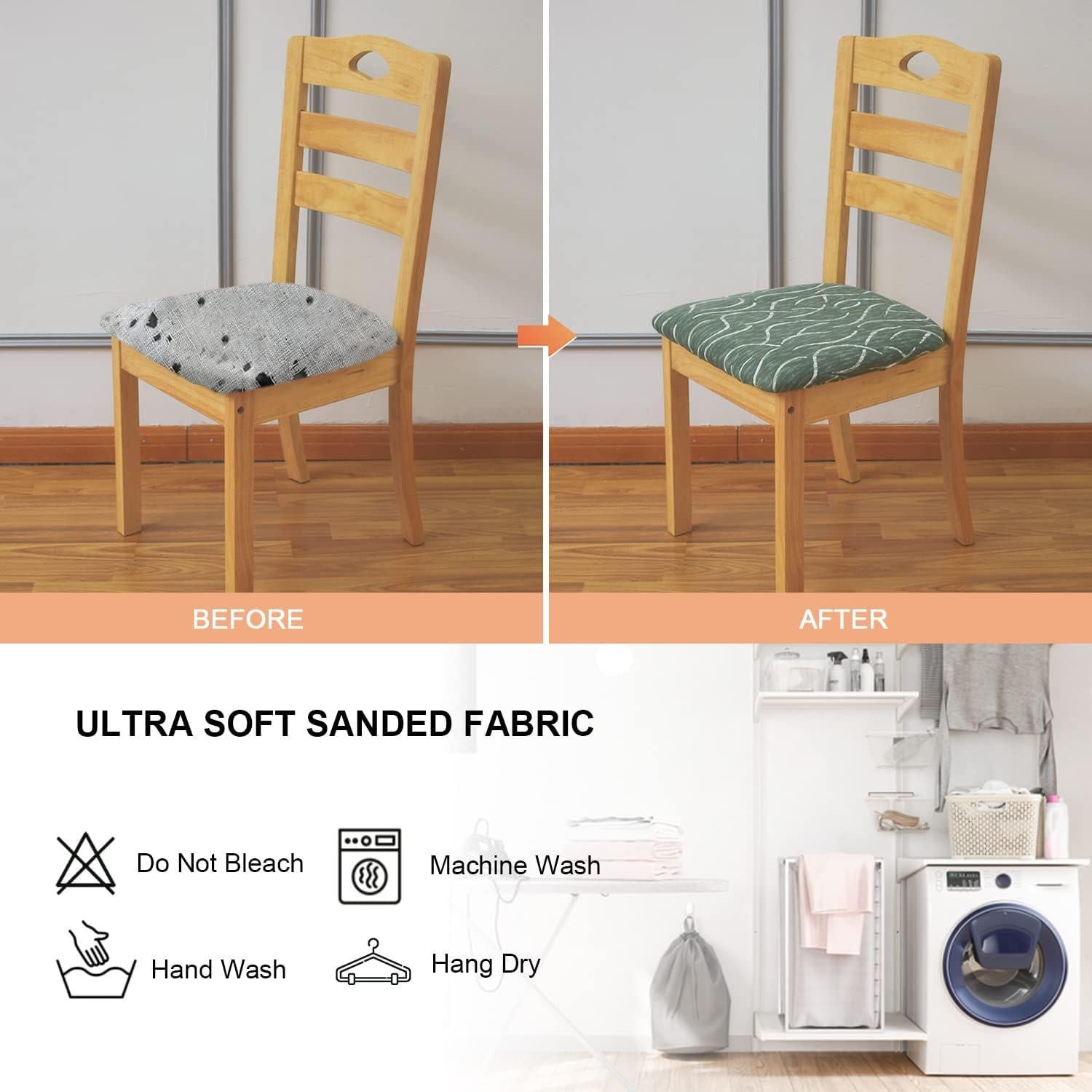 Fundas para Sillas Eeaivnm Juego de 4 Verde Ajustables