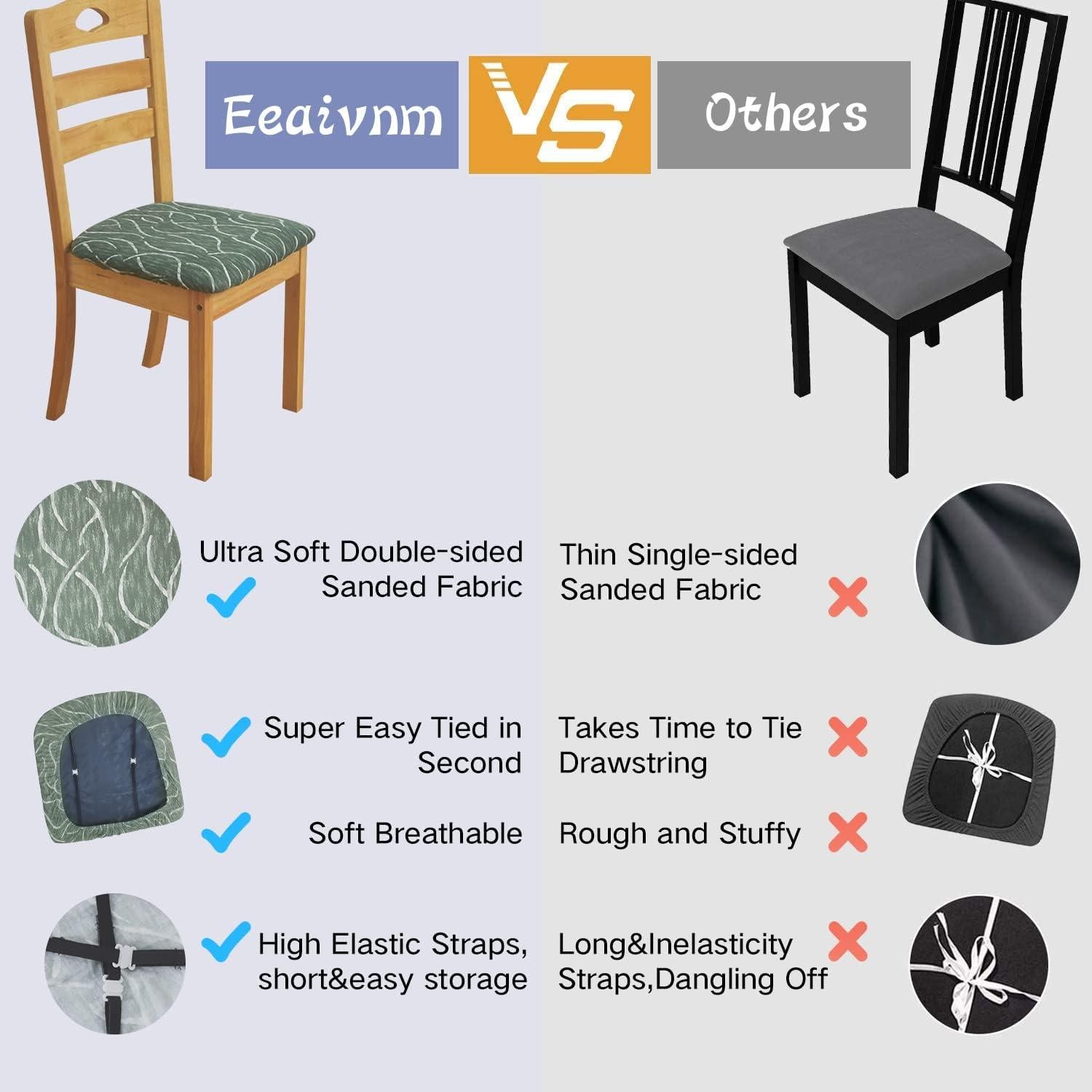 Fundas para Sillas Eeaivnm Juego de 4 Verde Ajustables