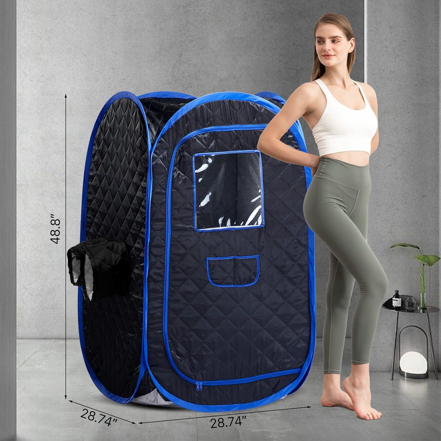 Carpa de Sauna Portátil ZONEMEL 73x73x124 cm Plegable