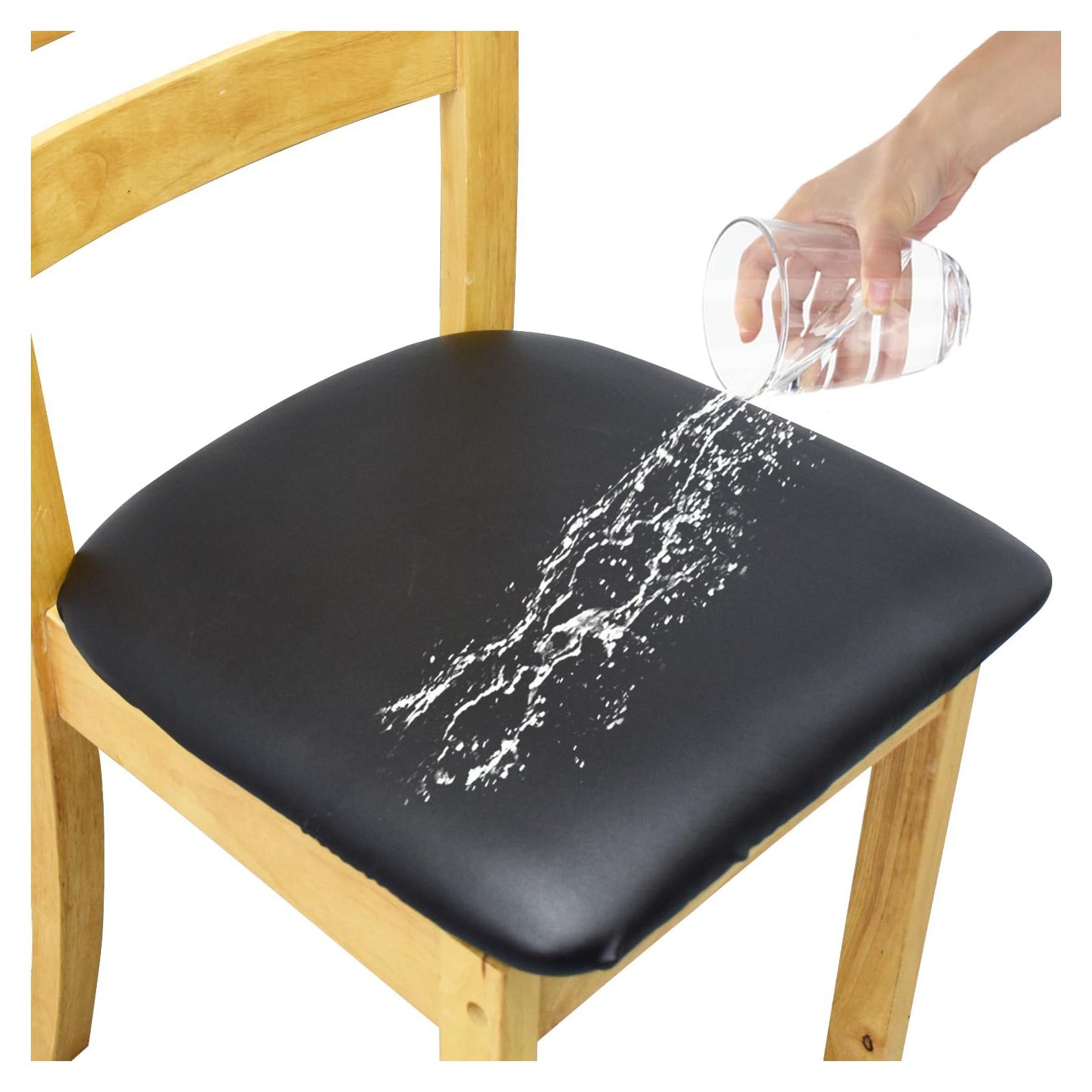 Fundas de Silla de Cuero Eeaivnm 2 PCS Impermeables Negras