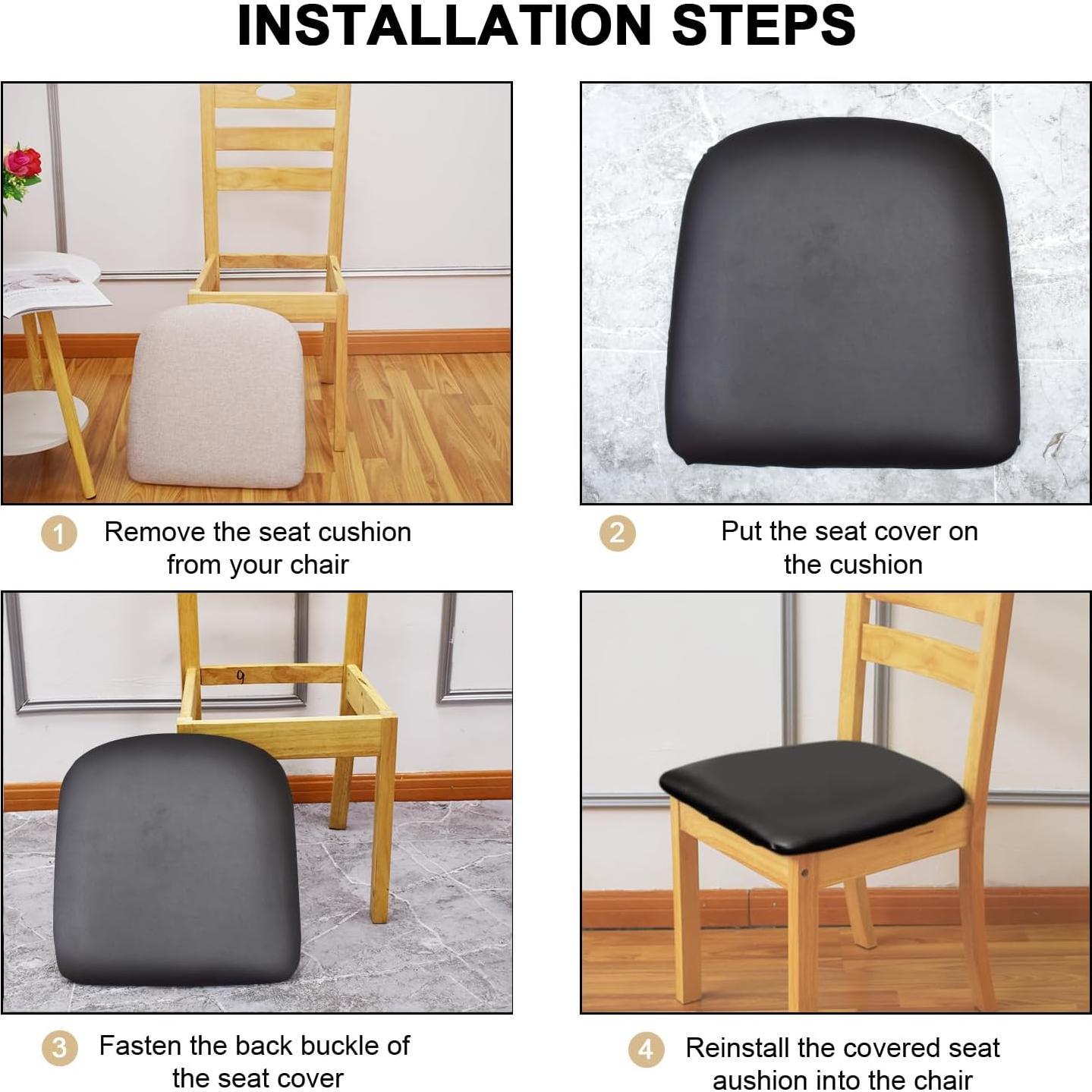 Fundas de Silla de Cuero Eeaivnm 2 PCS Impermeables Negras