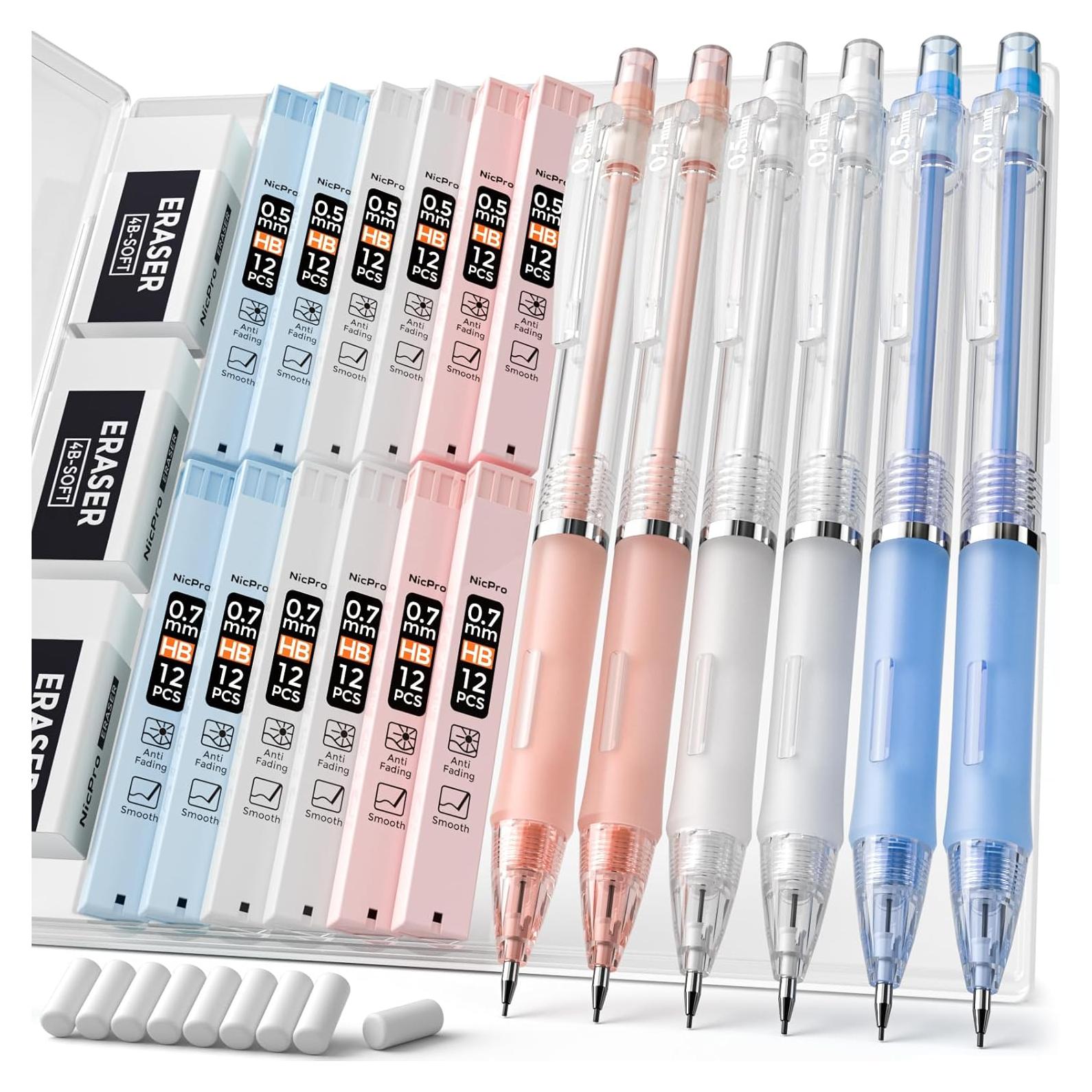 Set de Lápices Mecánicos Nicpro 25 Piezas 0.5 y 0.7 mm