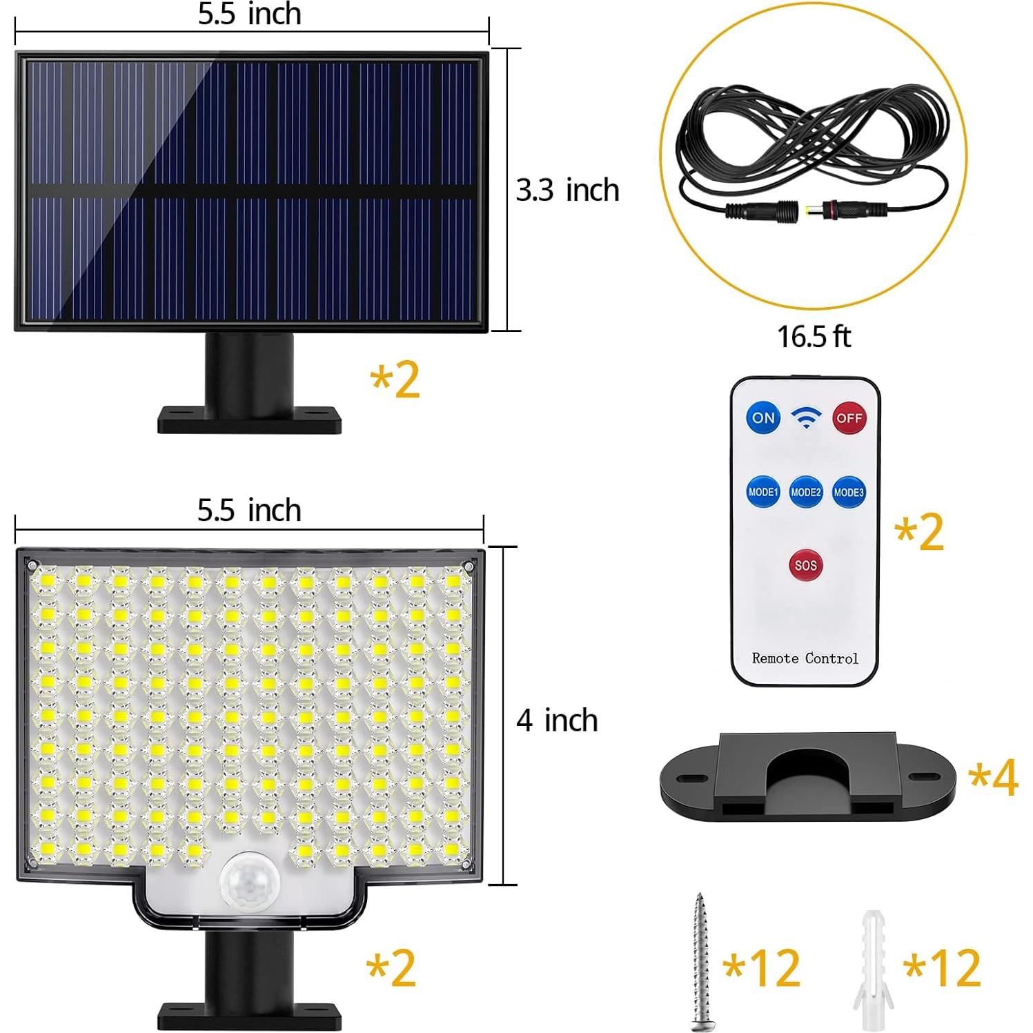Luces Solares KERNOWO 106 LED 3000LM con Sensor de Movimiento