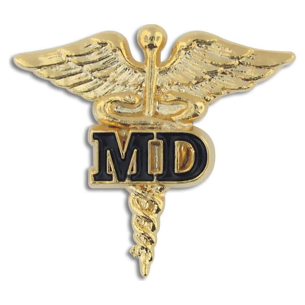 Pin de Solapa Caduceo Dorado PinMart 2,54 cm
