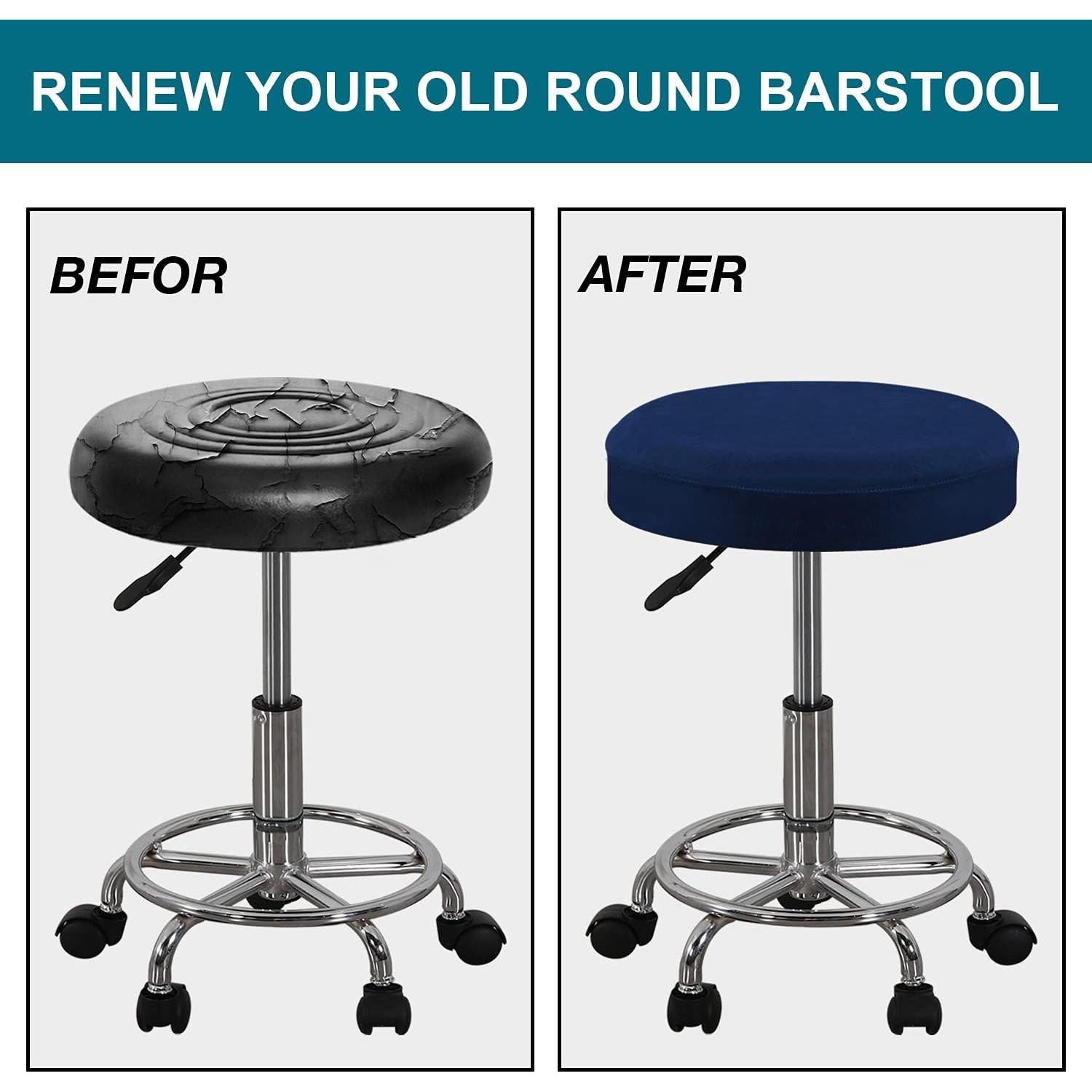 Funda Redonda para Taburete Turquoize Pack 2 Azul Marino