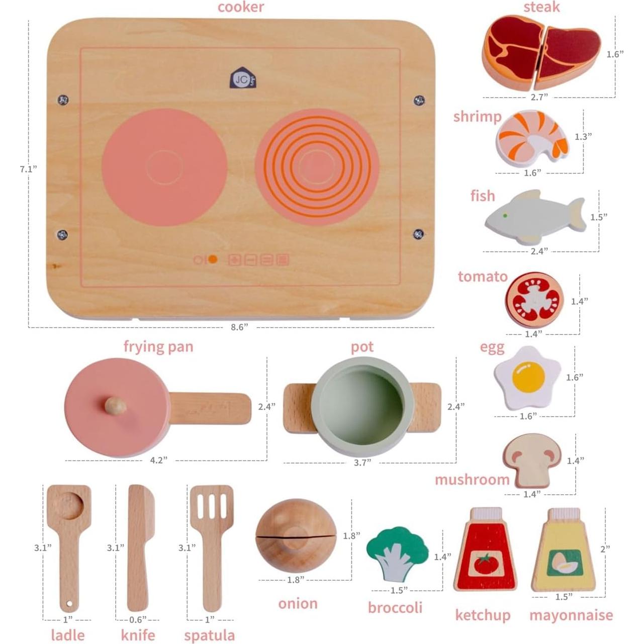 Set de Cocina de Madera Parfait JC Toys | 16 Piezas | 3 Años+
