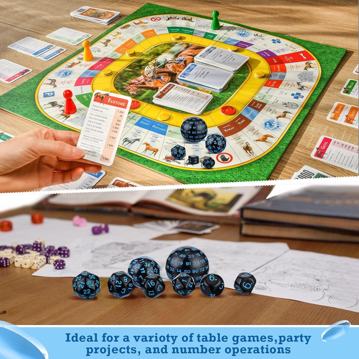 Conjunto de Dados Poliedricos Civaner 15 Piezas RPG Negro y Azul