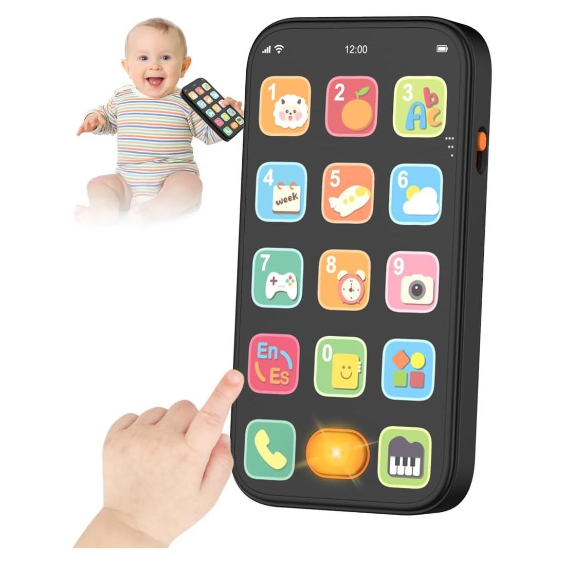 Teléfono Bilingüe para Bebés KALUYA - Juguete Educativo Negro