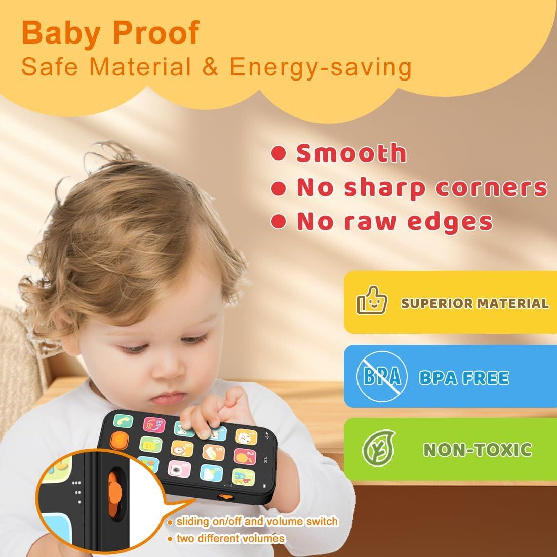 Teléfono Bilingüe para Bebés KALUYA - Juguete Educativo Negro