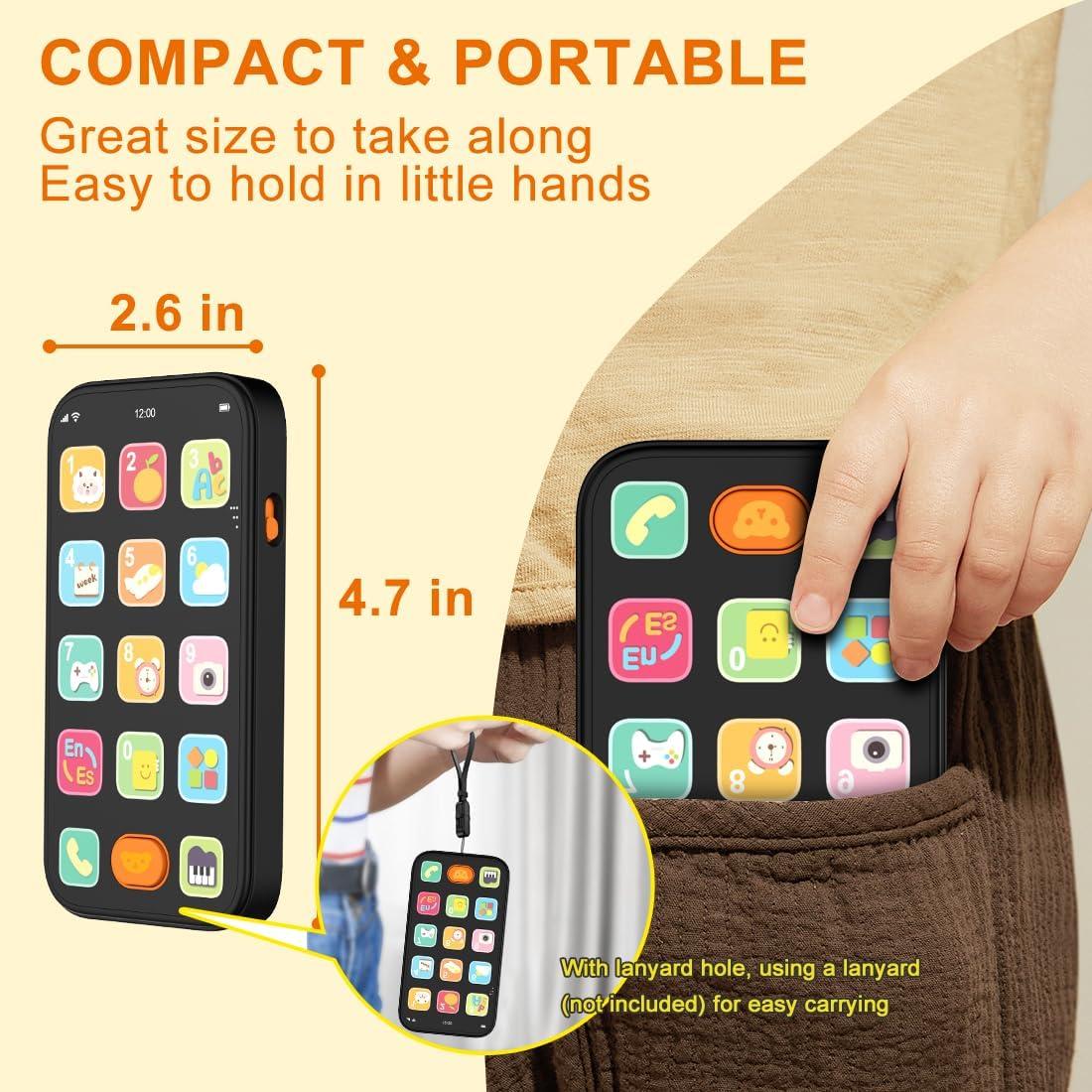 Teléfono Bilingüe para Bebés KALUYA - Juguete Educativo Negro