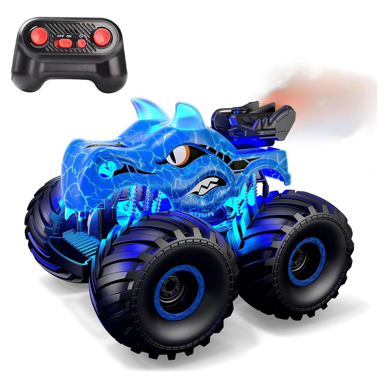 Coche RC Dinosaurio Threeking 1:18 Azul Off-Road 4WD