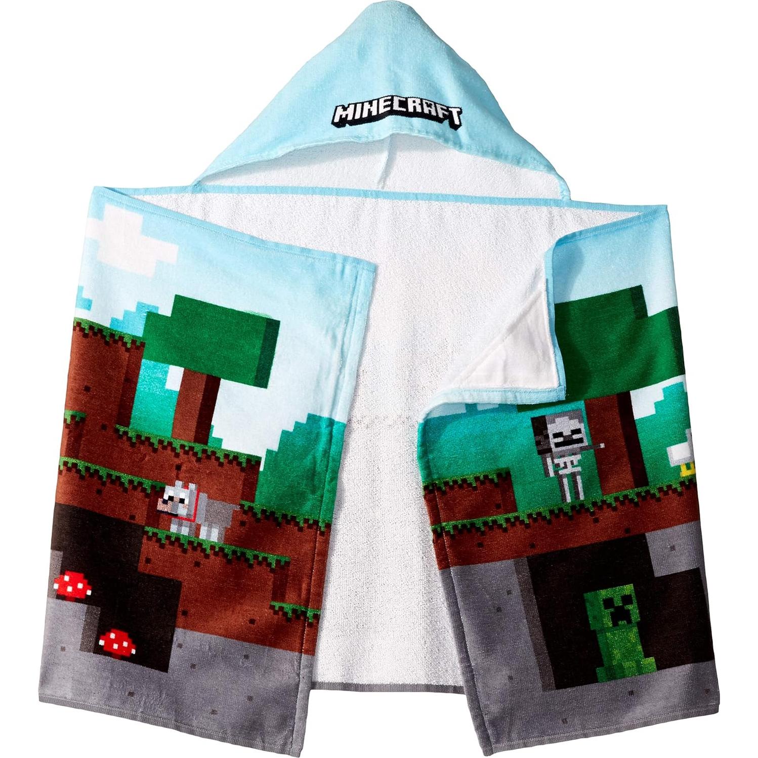 Toalla con Capucha Jay Franco Minecraft 129.5x58.4cm Algodón Azul