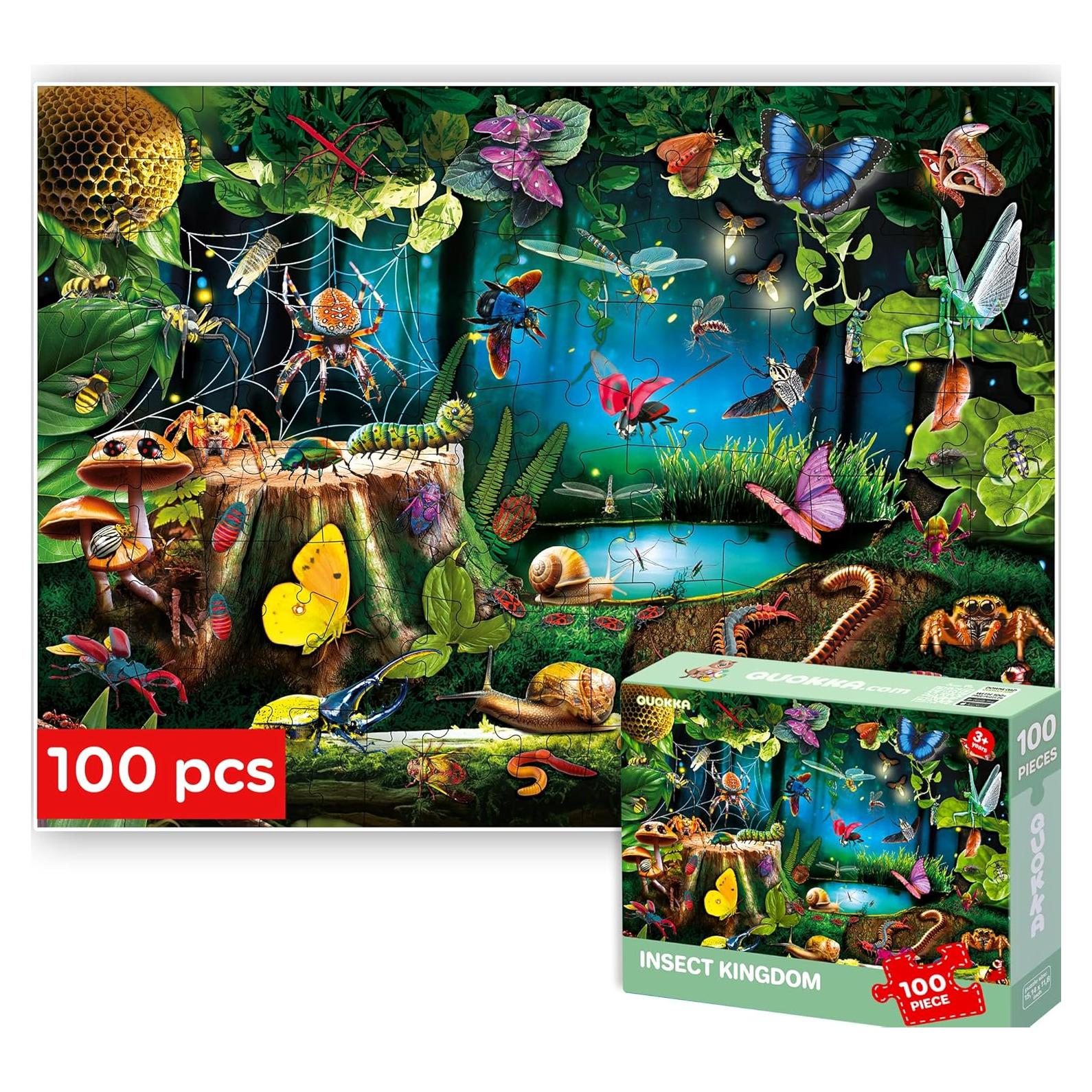 Rompecabezas de 100 Piezas QUOKKA Insectos para Niños 3-10 Años