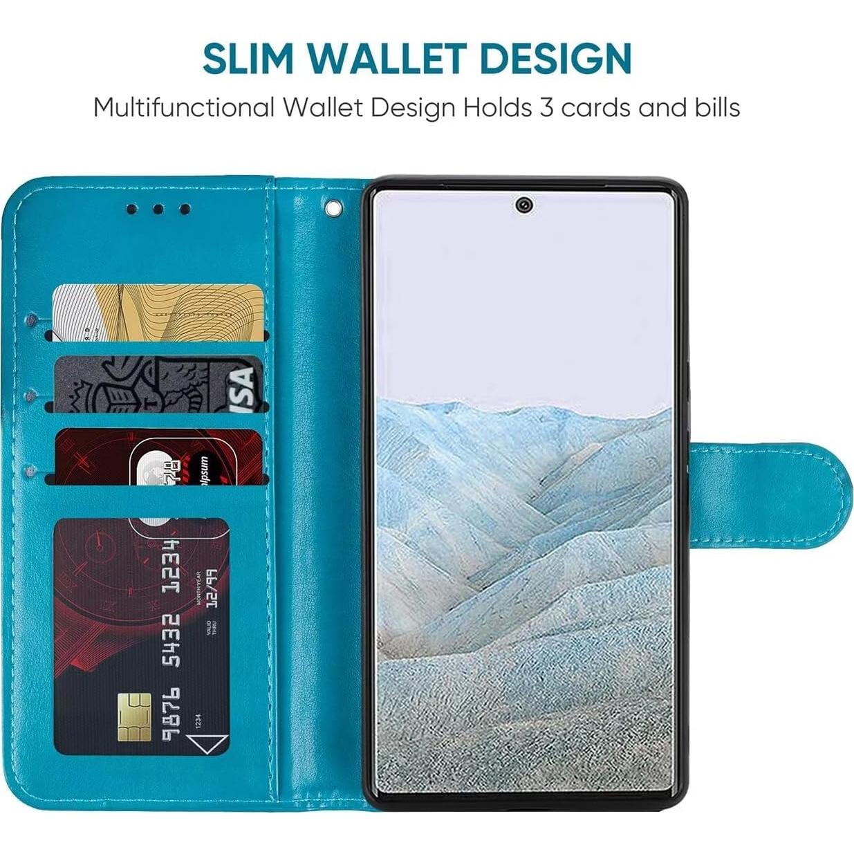 Funda de Cartera Vavies para Google Pixel 6 Pro 5G Azul