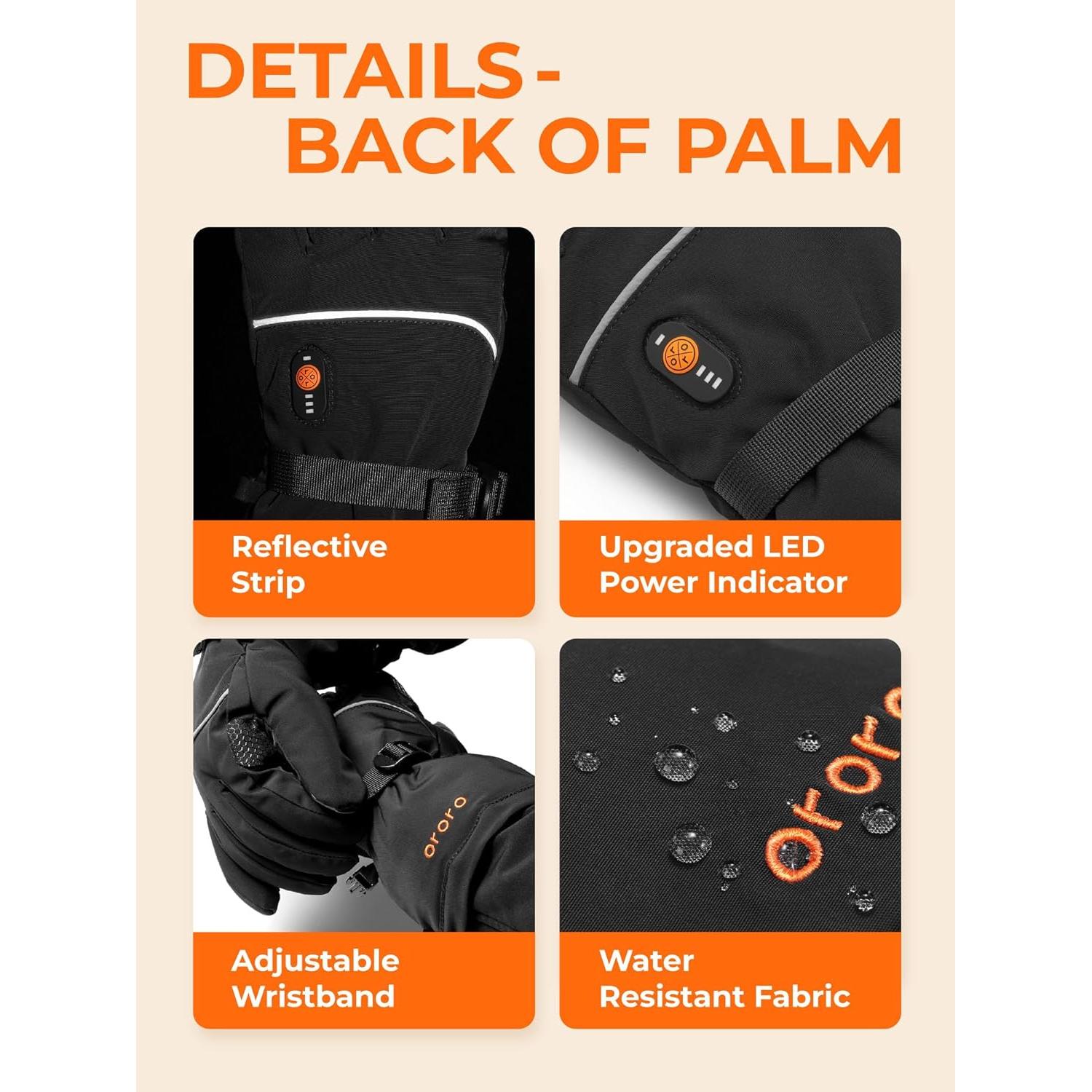 Guantes Calentados ORORO Unisex - Esquí y Motocicleta, 8h Calor