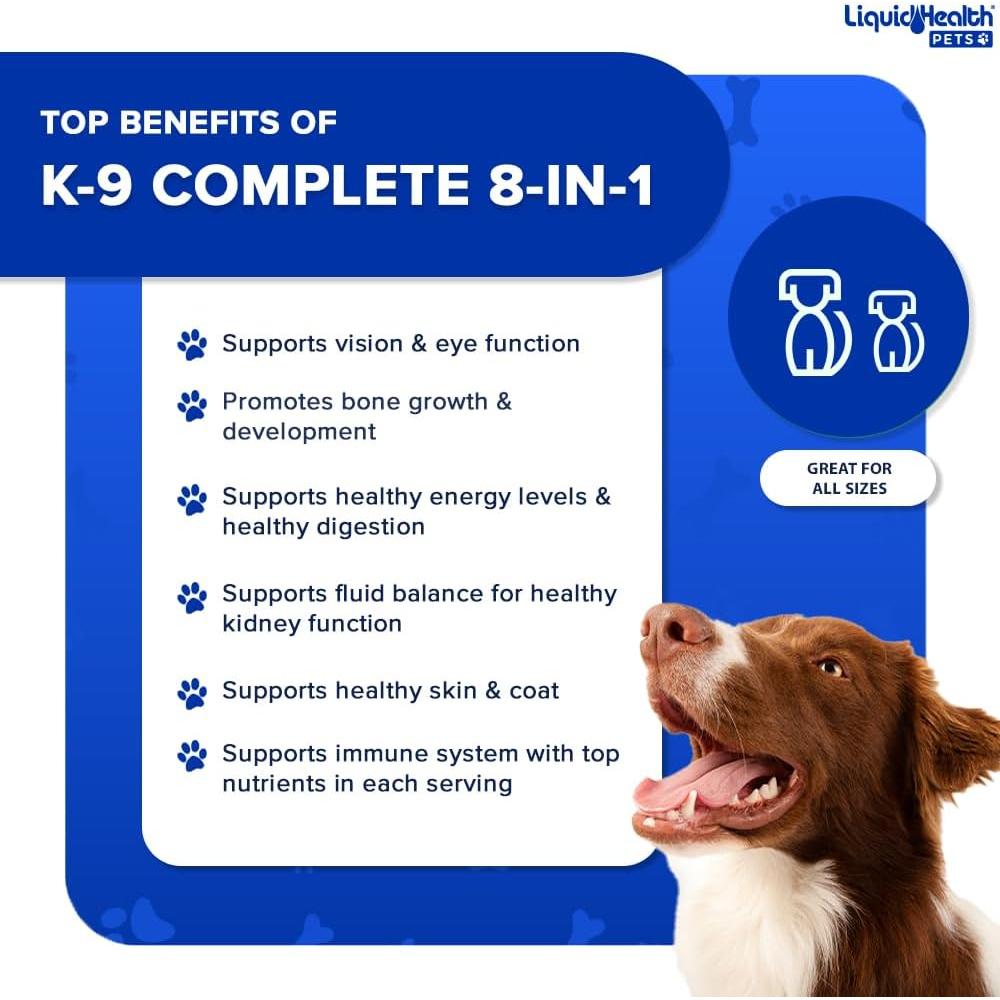 Multivitamina Líquida para Perros K9 Completo 8-en-1 Liquid Health 946 ml