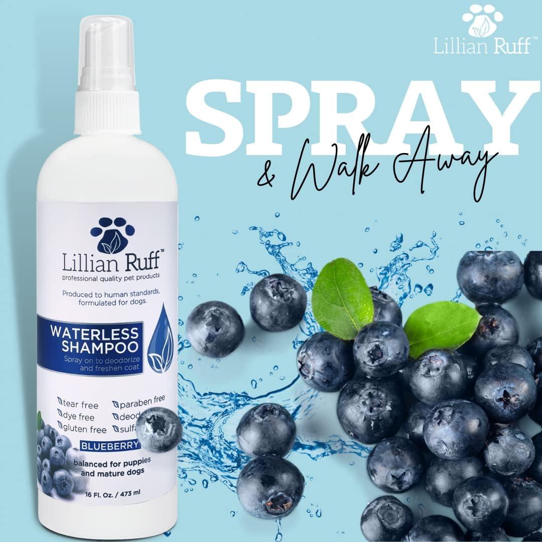Champú Seco Sin Enjuague Lillian Ruff Arándano 453g para Perros