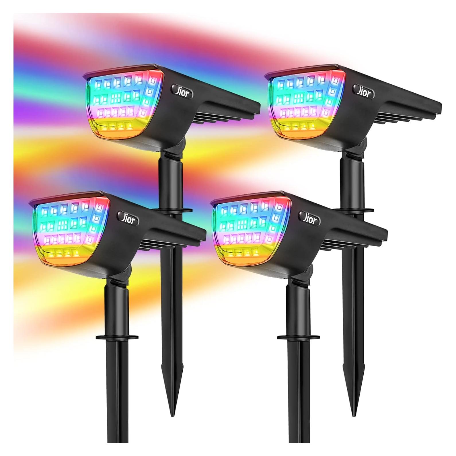 Luces Solares JIOR Multicolor IP67 para Jardín 4 Piezas