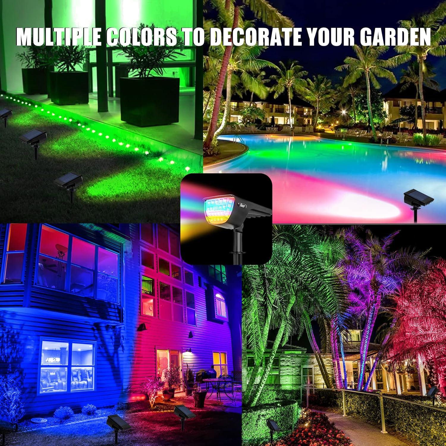 Luces Solares JIOR Multicolor IP67 para Jardín 4 Piezas