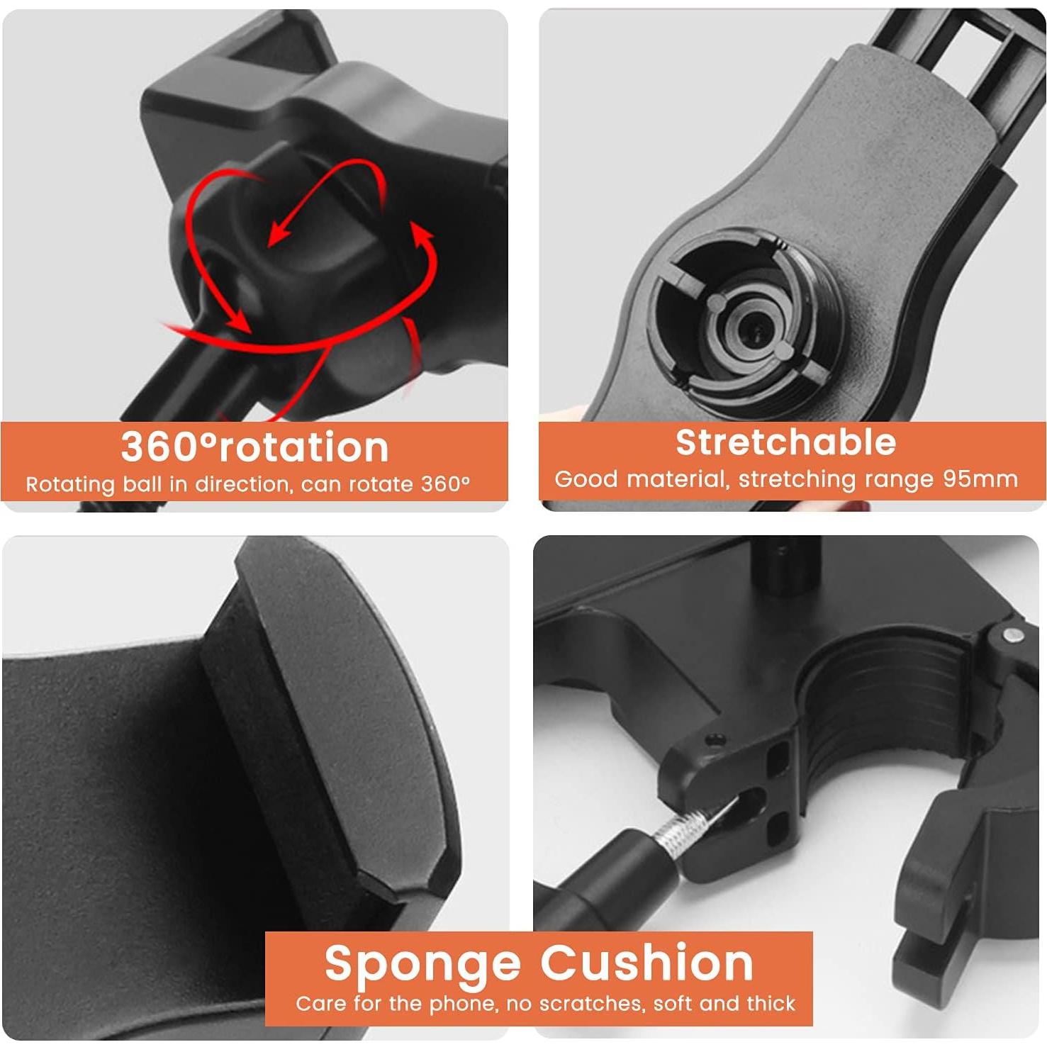 Soporte para Teléfono Móvil JS-1786-9679 Negro Ajustable