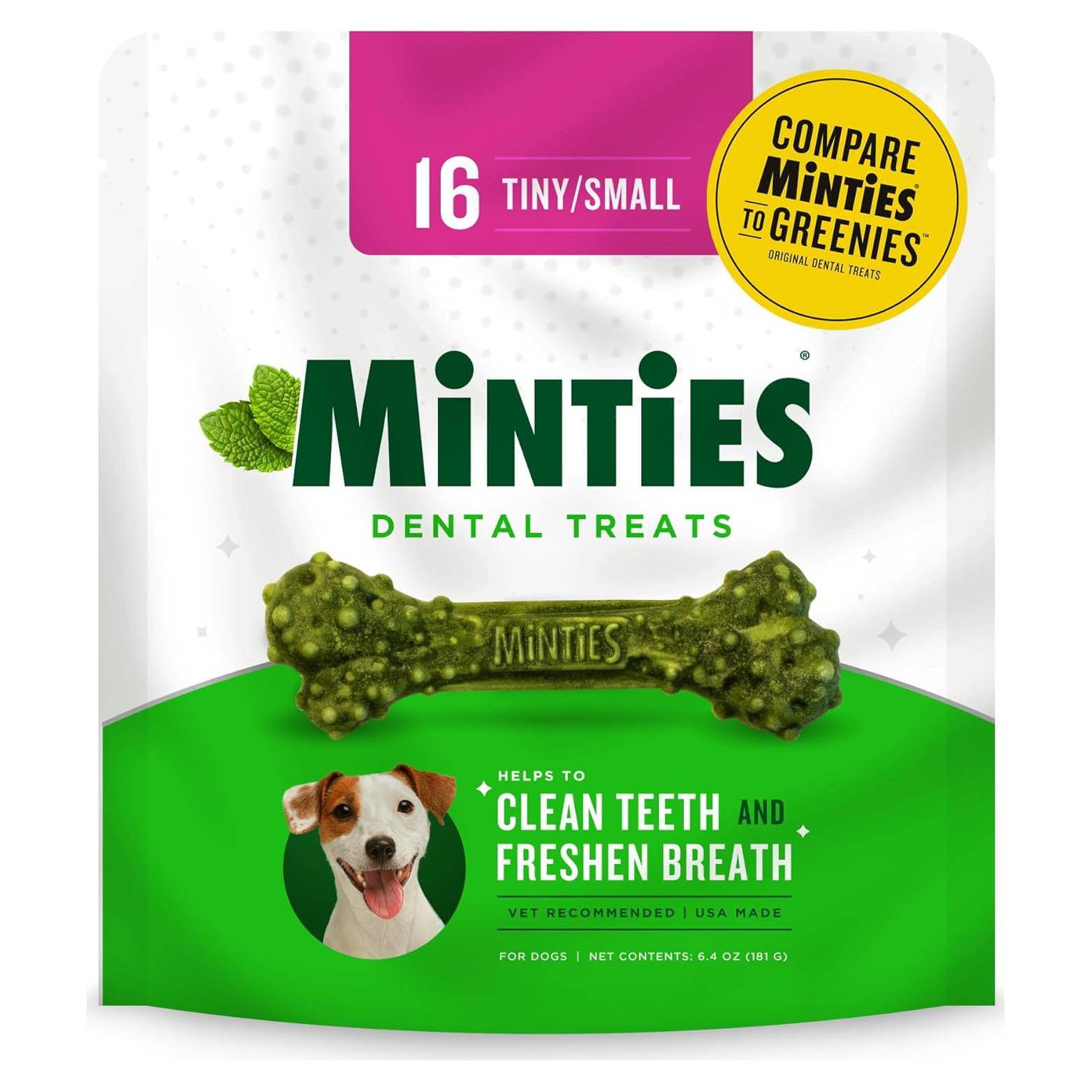 Minties Huesos Dentales para Perros Pequeños 16 Unidades