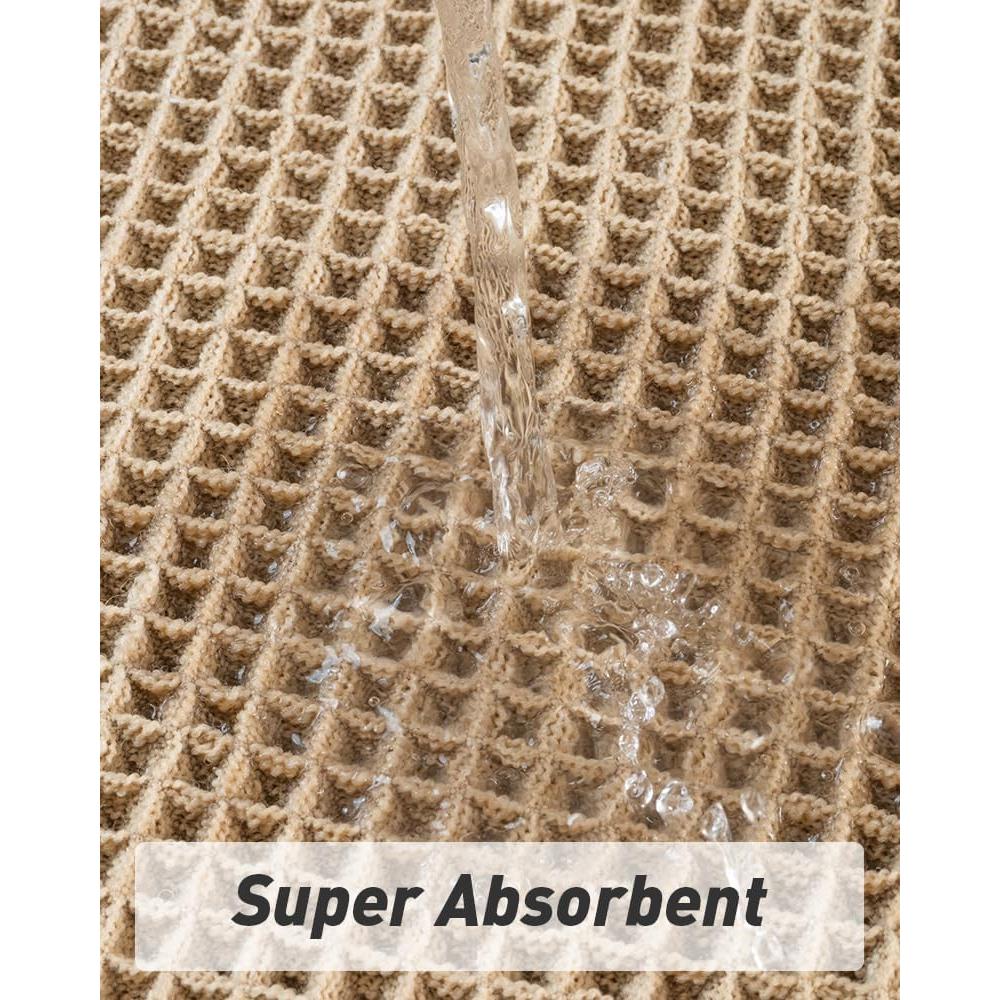 Alfombra de Baño AMOAMI Waffle Antideslizante 46x76 cm Marrón