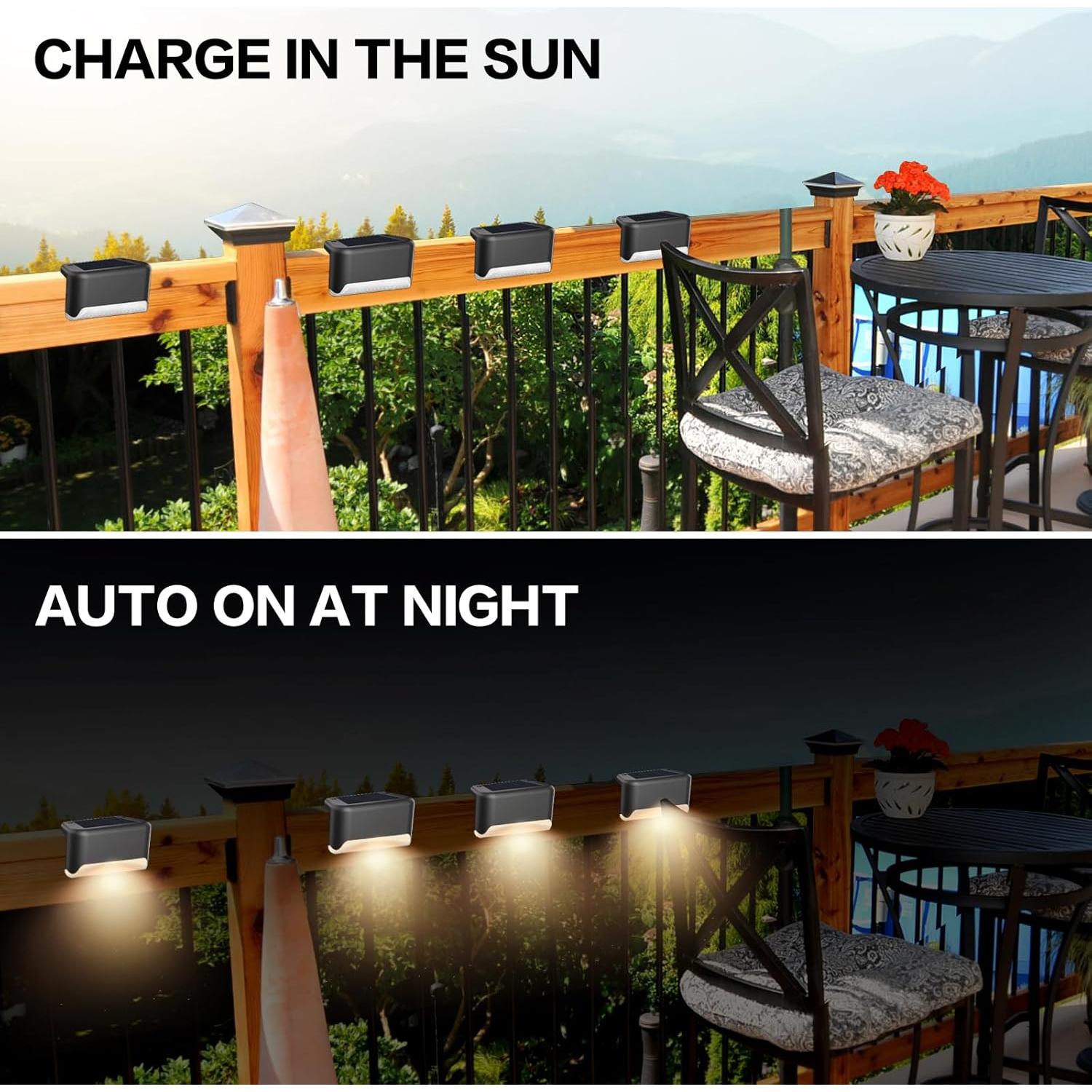 Luces Solares para Escaleras BKBB RDL 20 Pcs LED Impermeables