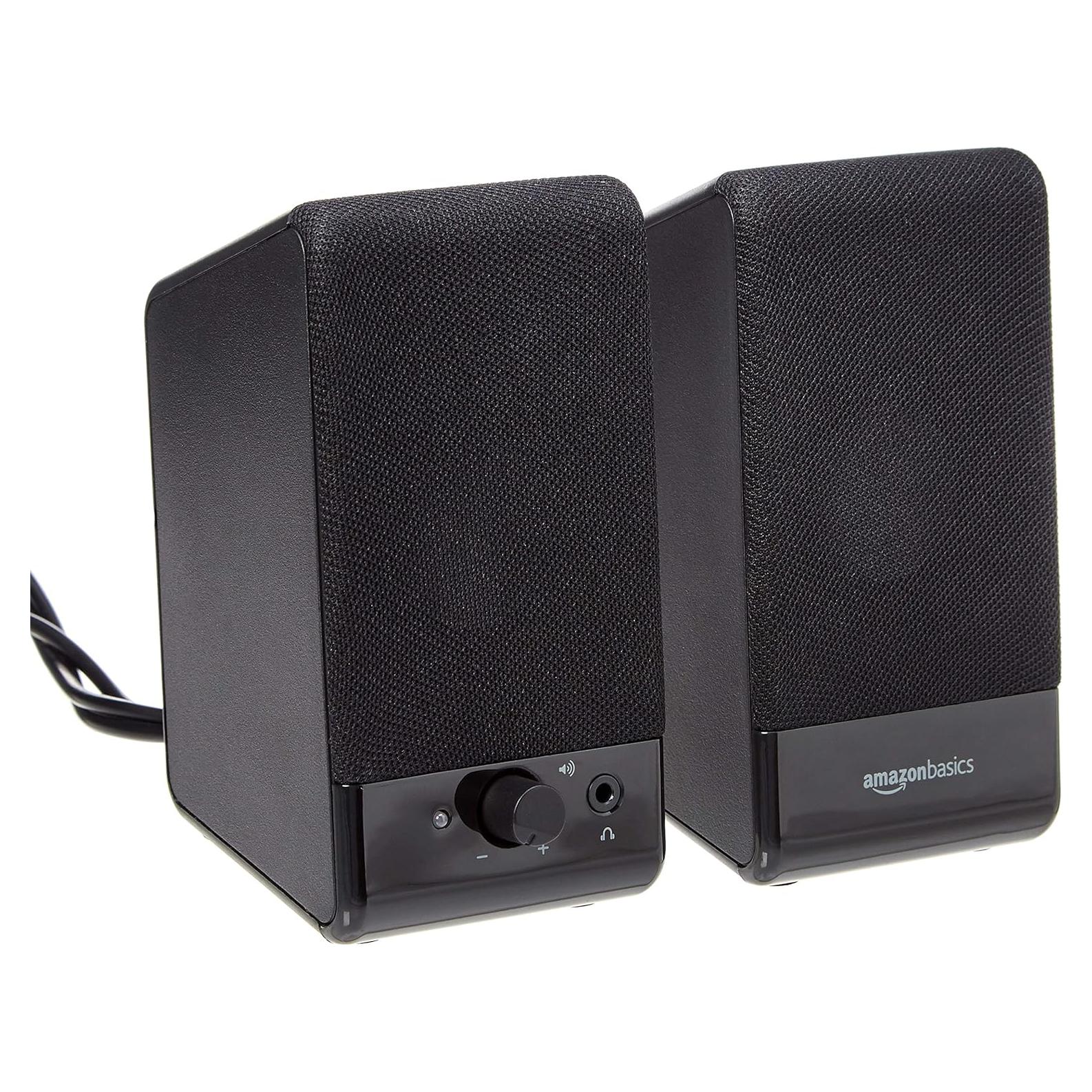 Altavoces USB Amazon Basics para computadora, negro