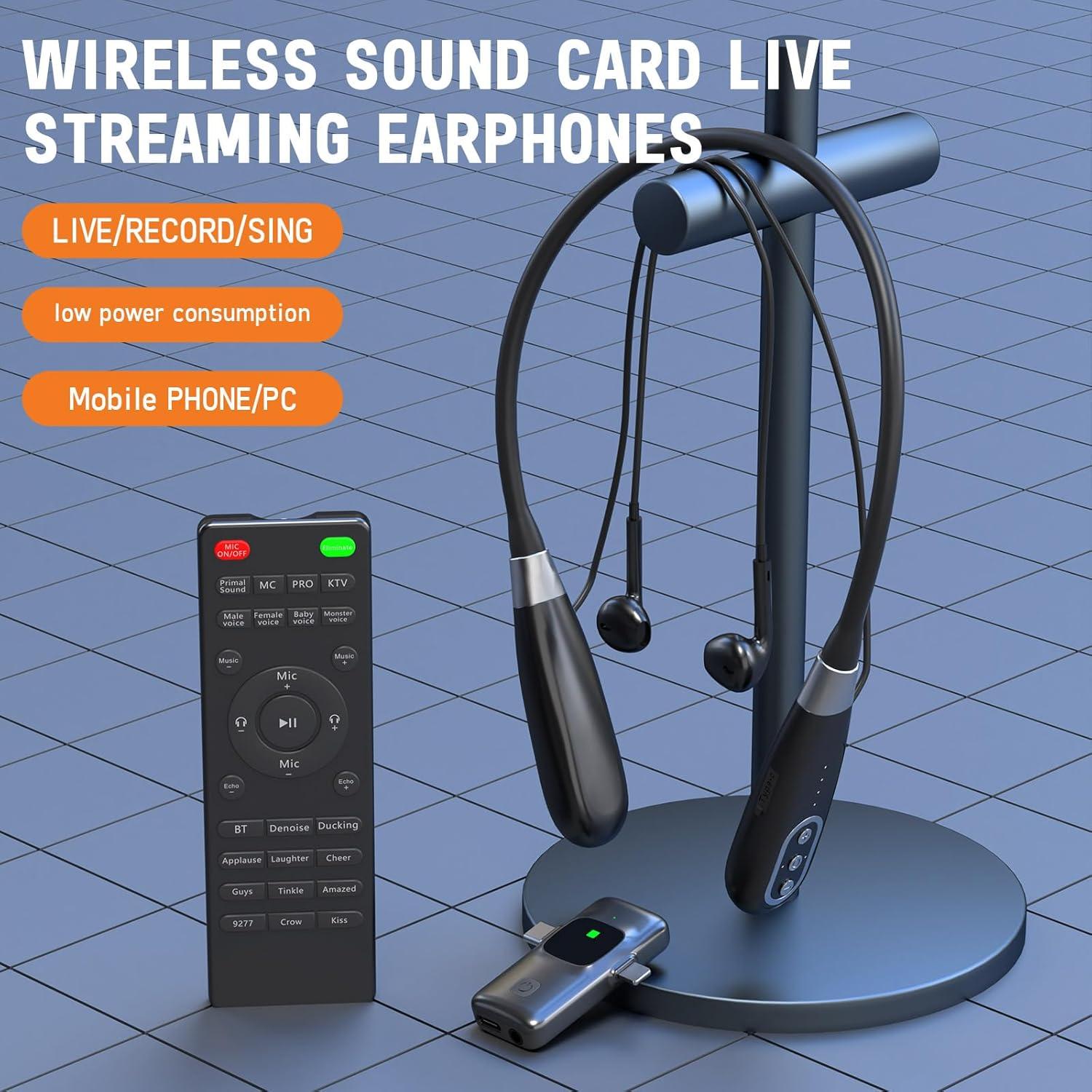 Tarjeta de Sonido Inalámbrica Facmogu E8 con Control Remoto