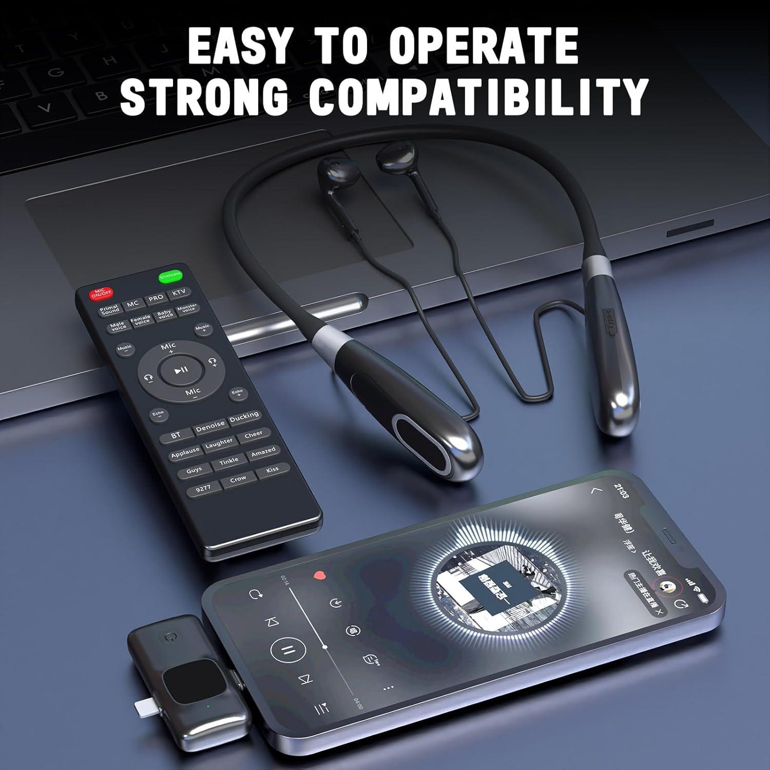 Tarjeta de Sonido Inalámbrica Facmogu E8 con Control Remoto