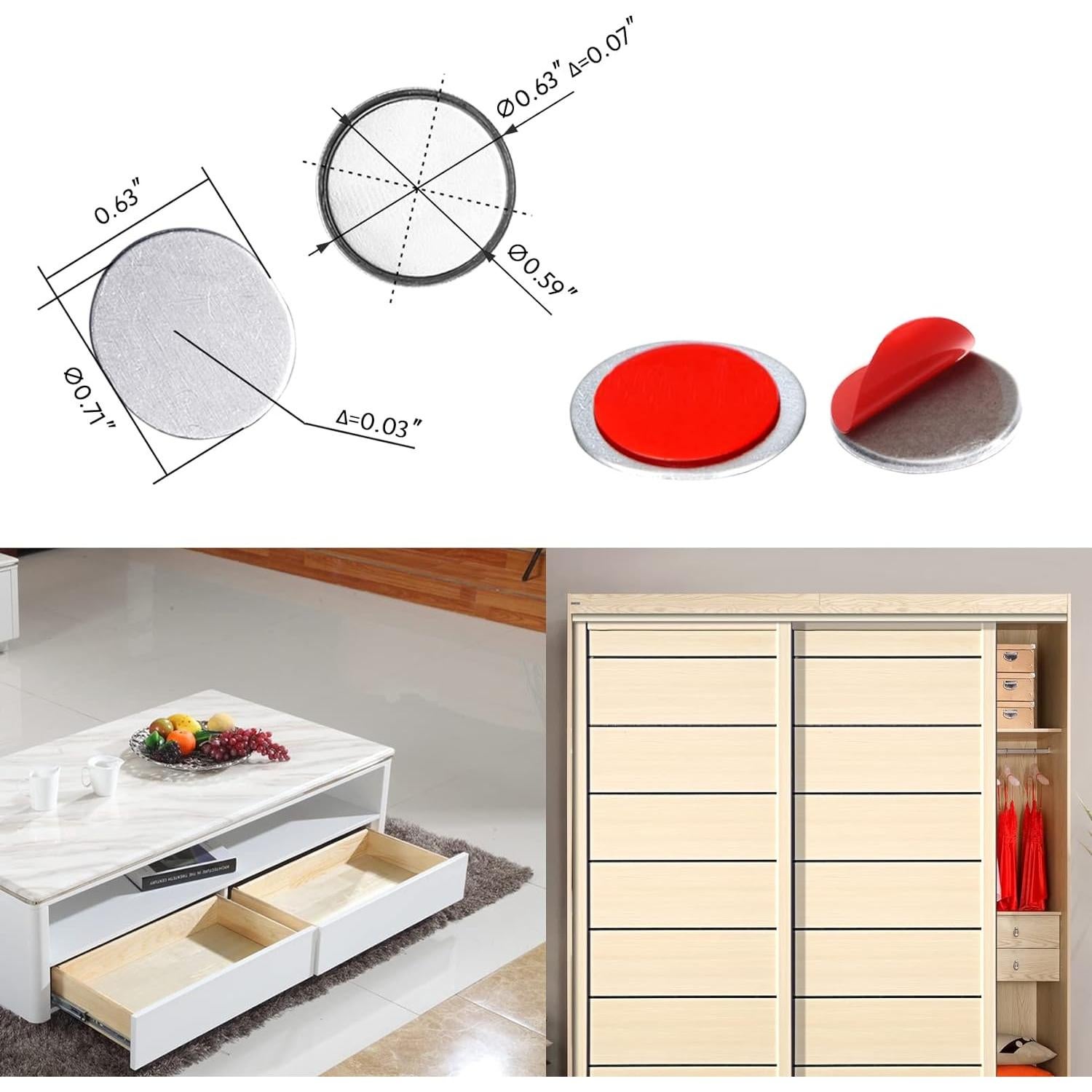Mousike Imán de Puerta Magnético 4 Paquete Acero Inoxidable