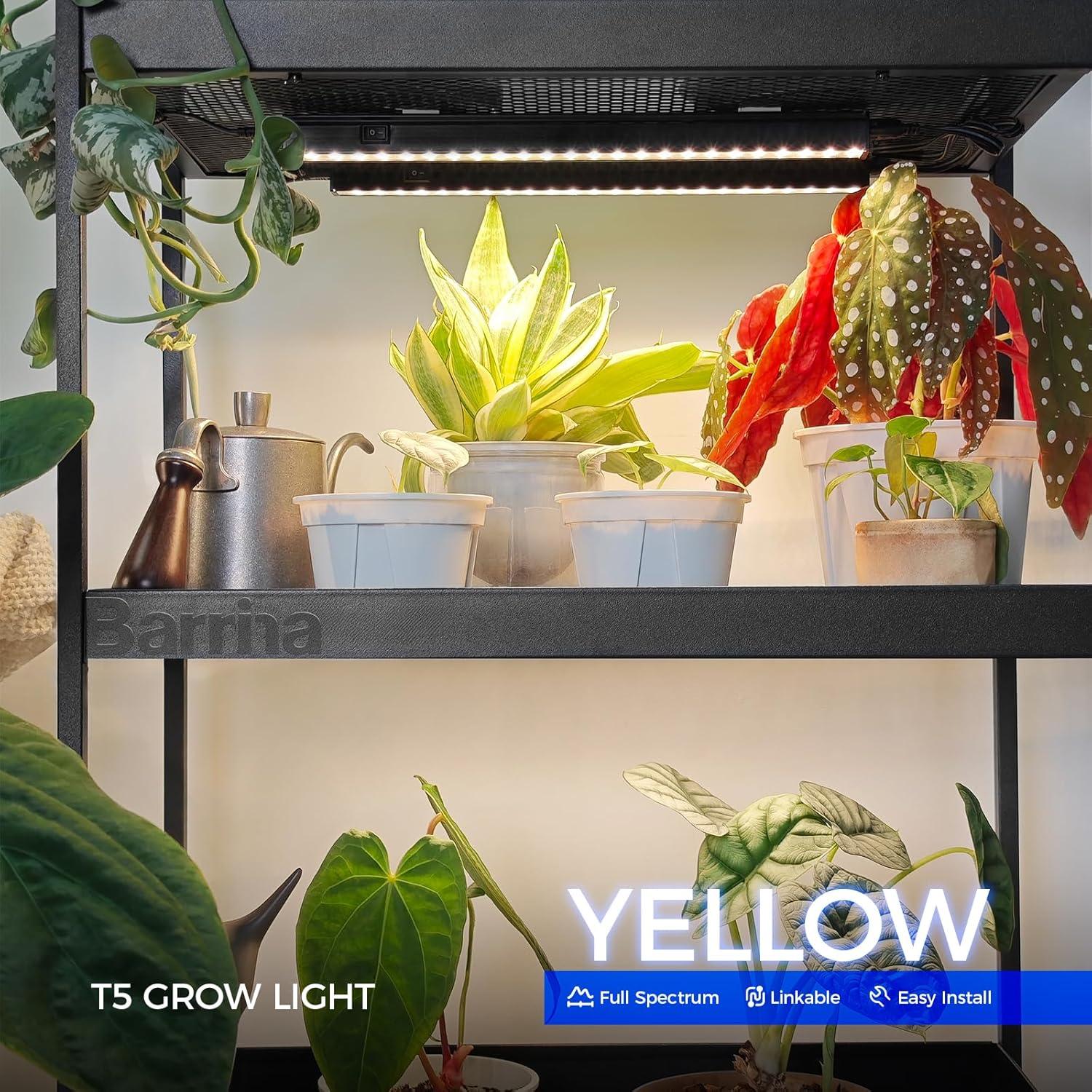 Barrina T5 Luz de Crecimiento Amarilla 1FT 10W Espectro Completo