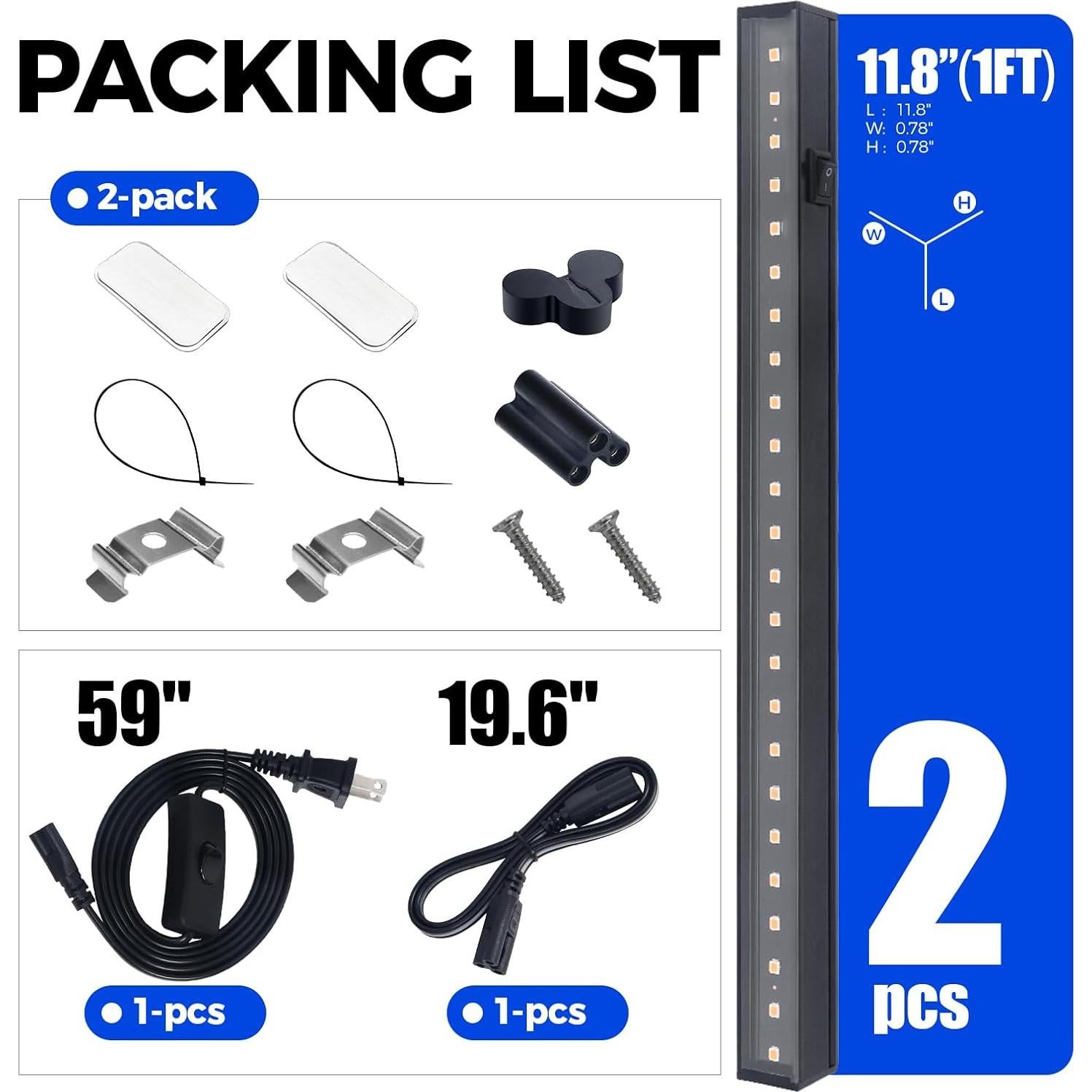 Barrina T5 Luz de Crecimiento Amarilla 1FT 10W Espectro Completo
