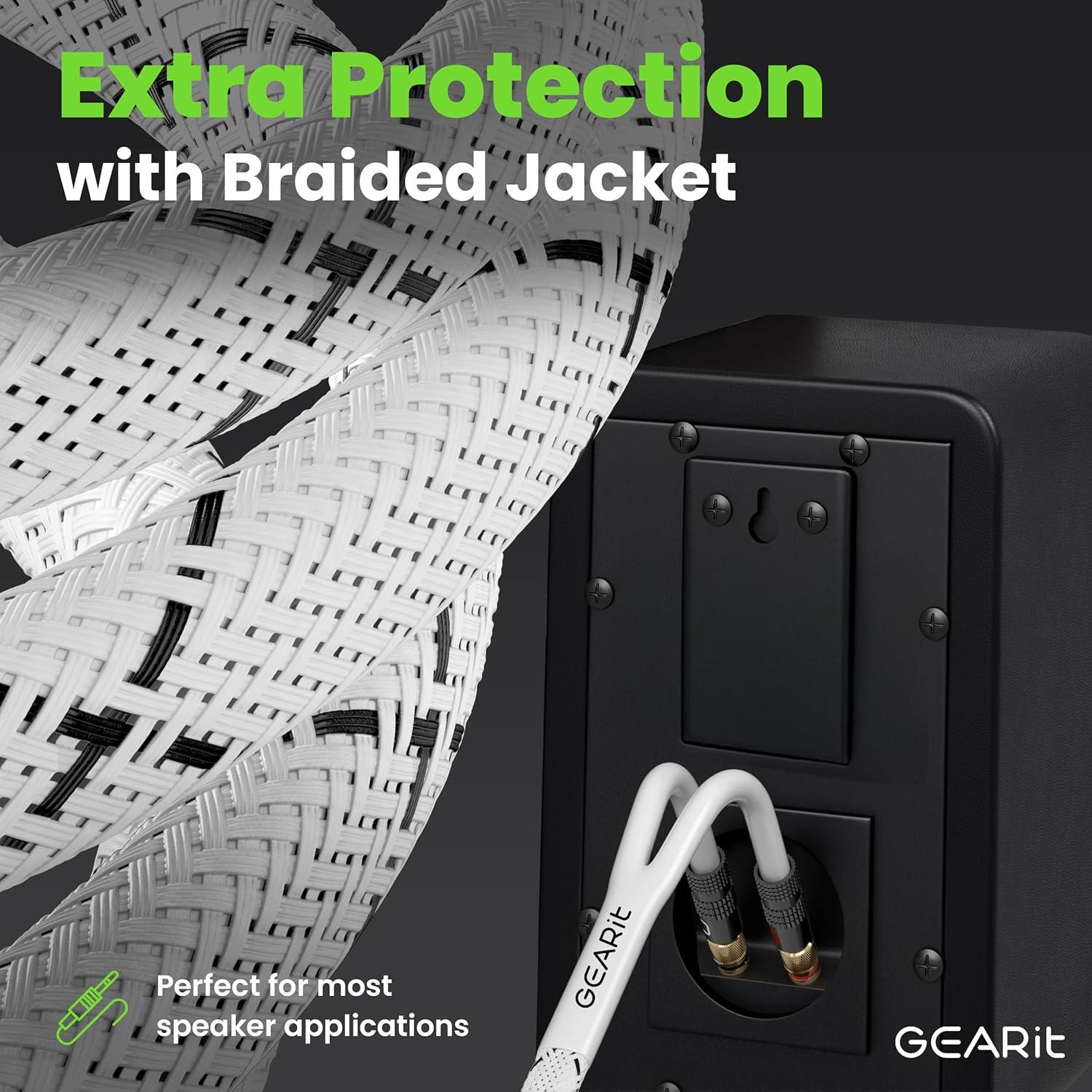 Cable de Altavoz GEARit 12AWG 3m con Banana Plugs Blanco