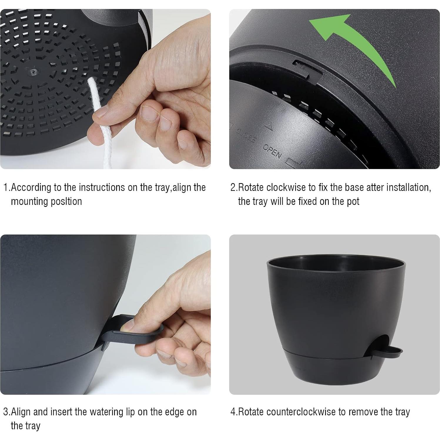 Macetas colgantes autorriego SwinDuck 25 cm 2 piezas negro