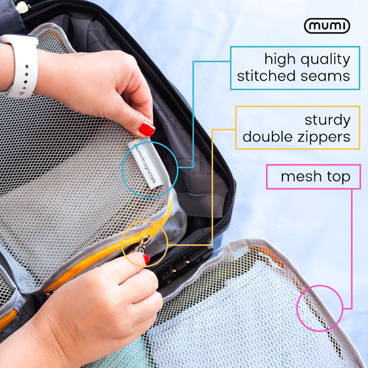 MUMI Juego de 5 Cubos de Empaque Azul para Viaje