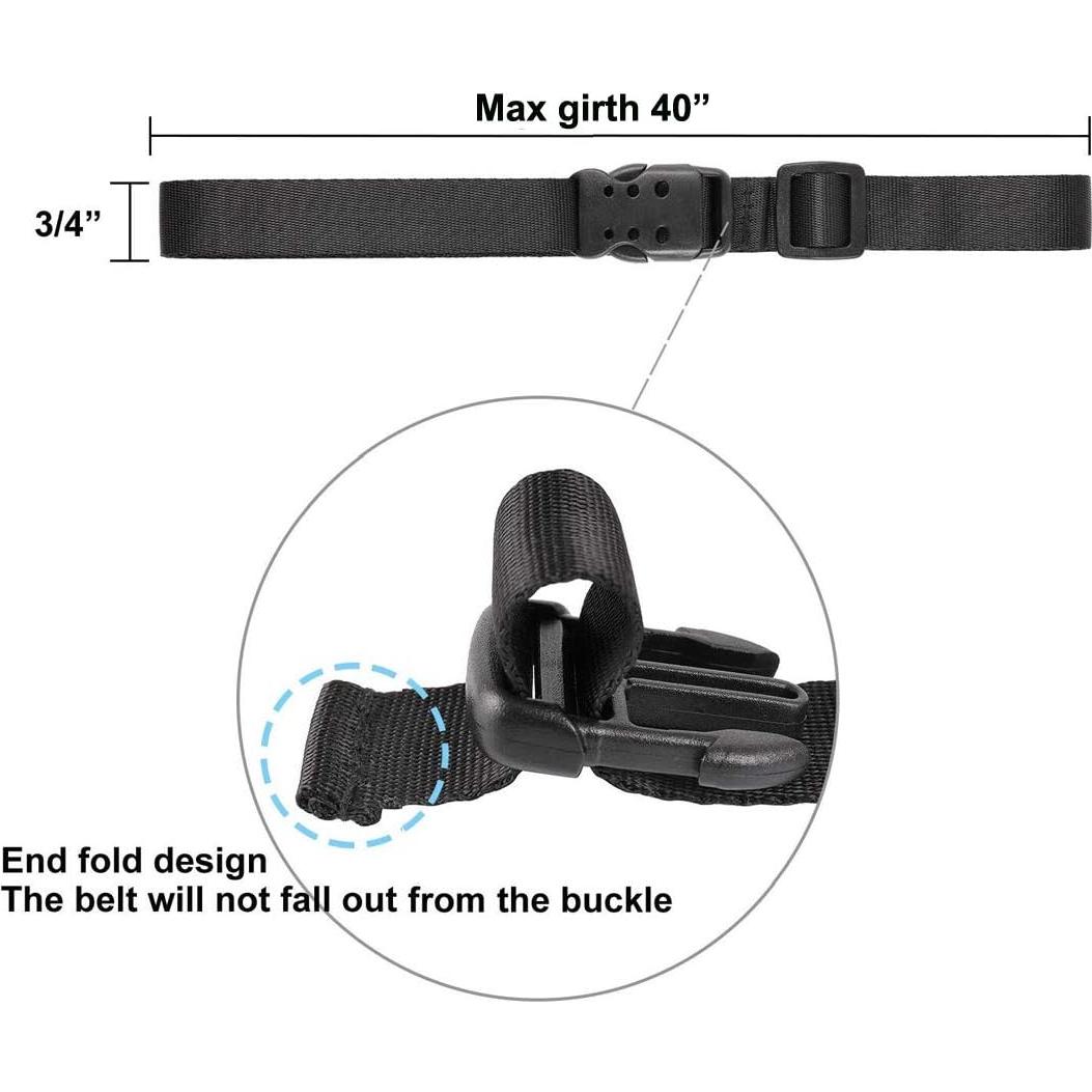 Correas Utilitarias Ayaport 40" Ajustables Nylon Negro 4 Unidades