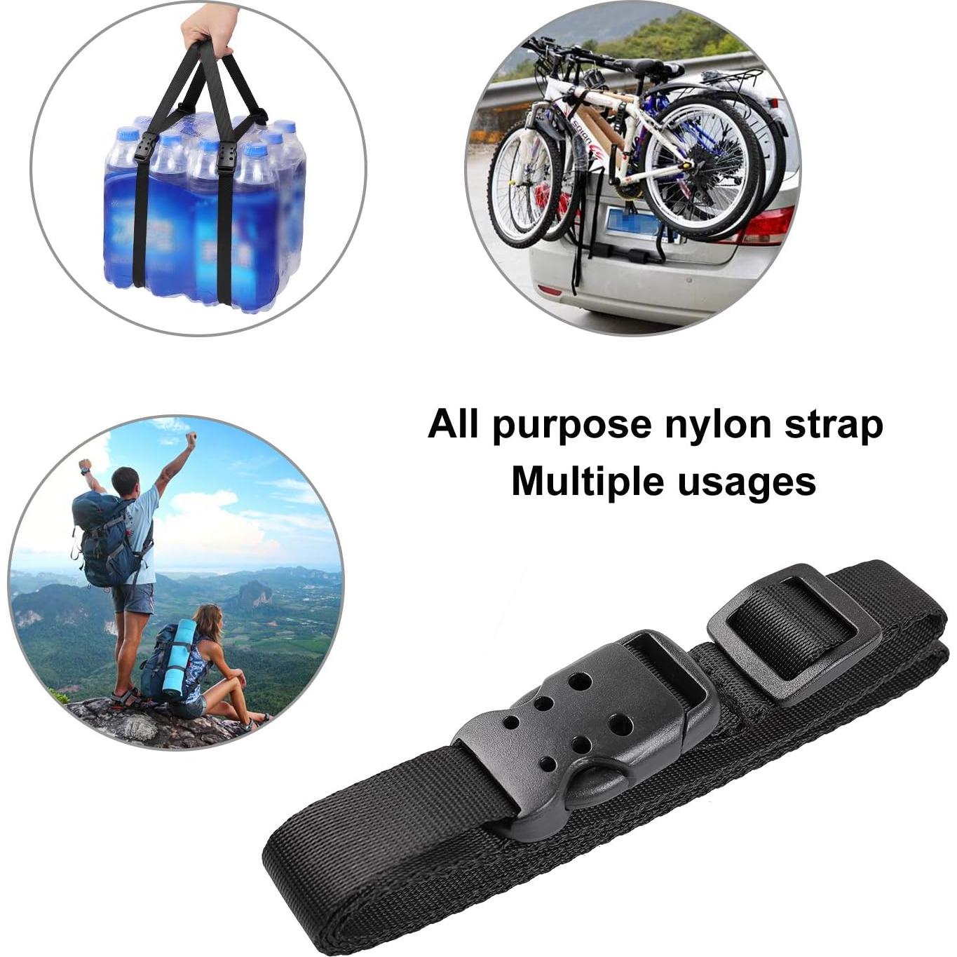 Correas Utilitarias Ayaport 40" Ajustables Nylon Negro 4 Unidades