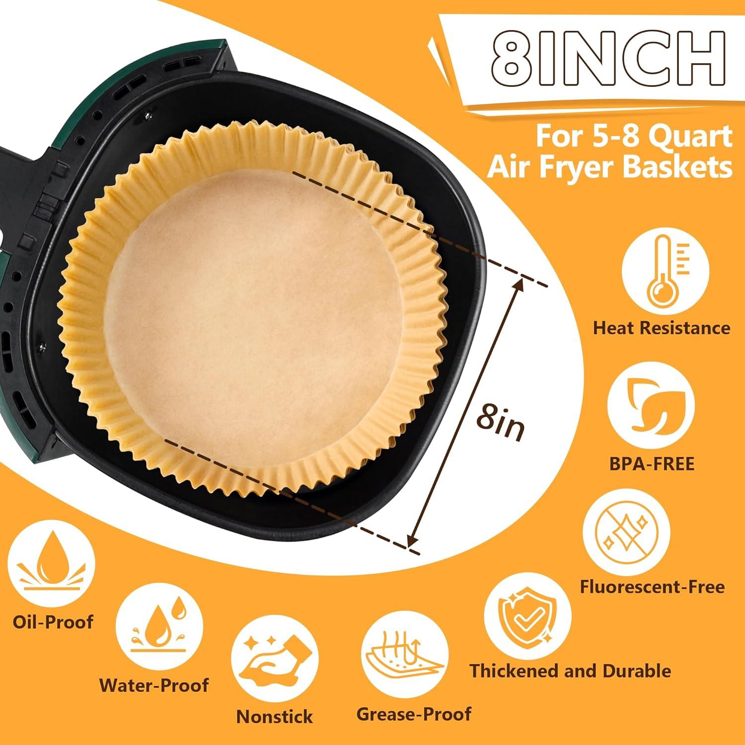 Forros desechables para freidora de aire ReLuien 20 cm 100PCS