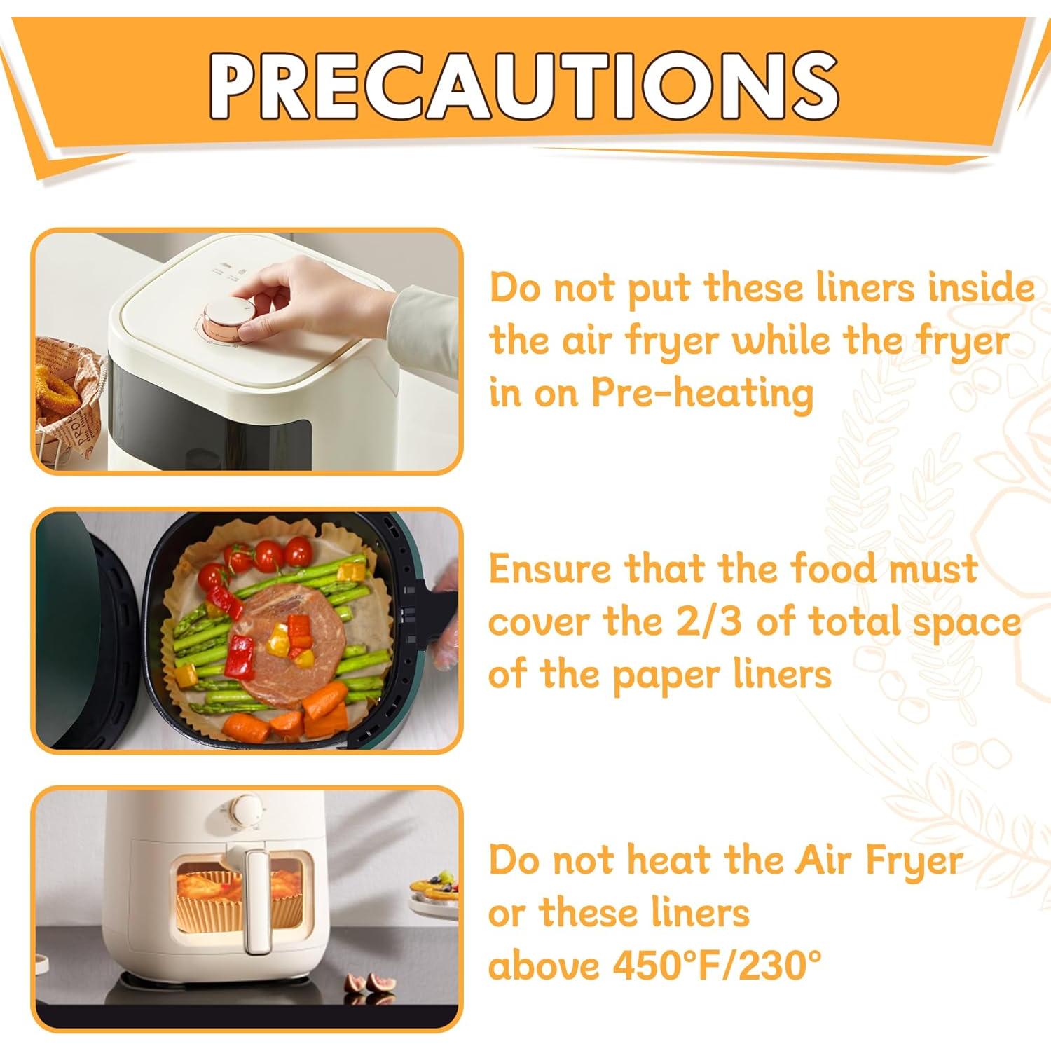 Forros desechables para freidora de aire ReLuien 20 cm 100PCS