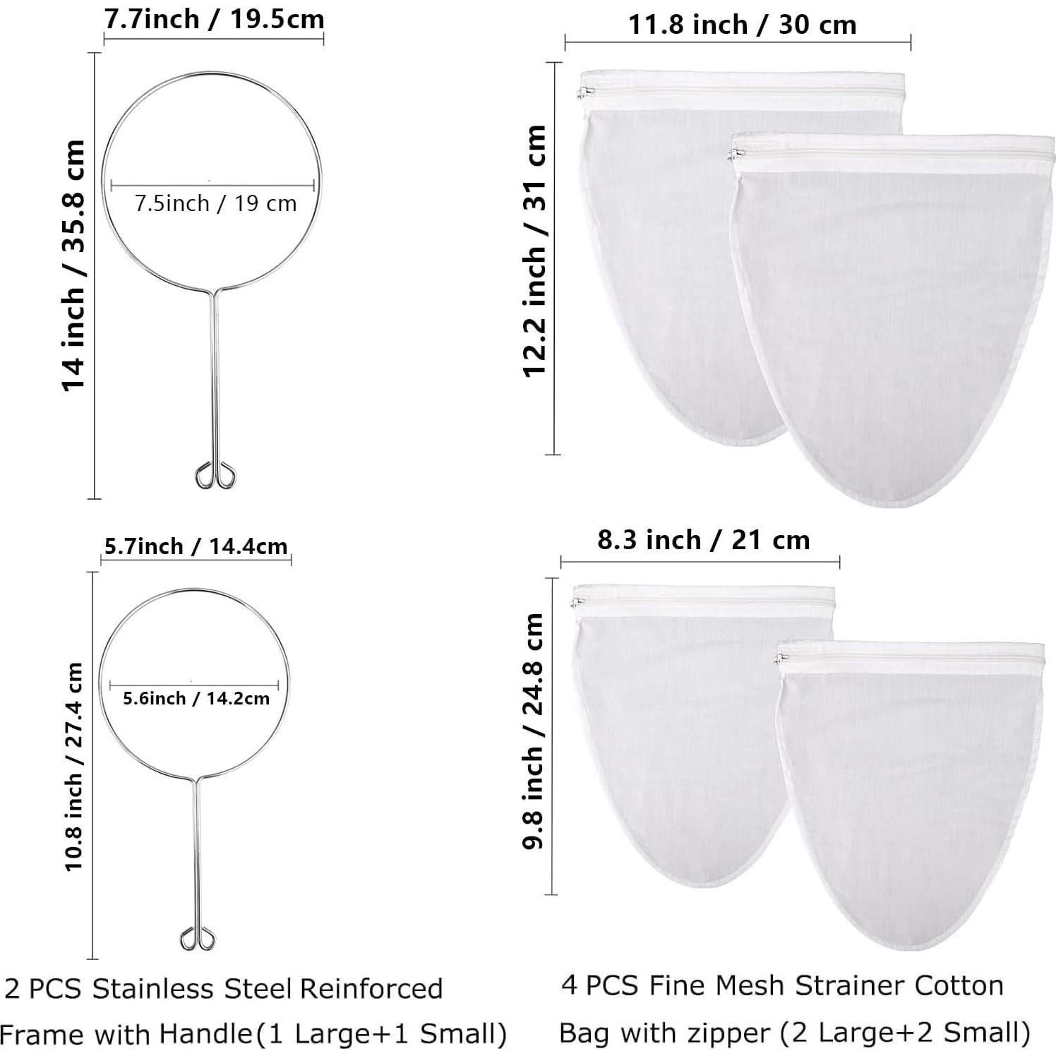 Bolsas de Filtro de Malla WMKGG Reutilizables 2 Tamaños