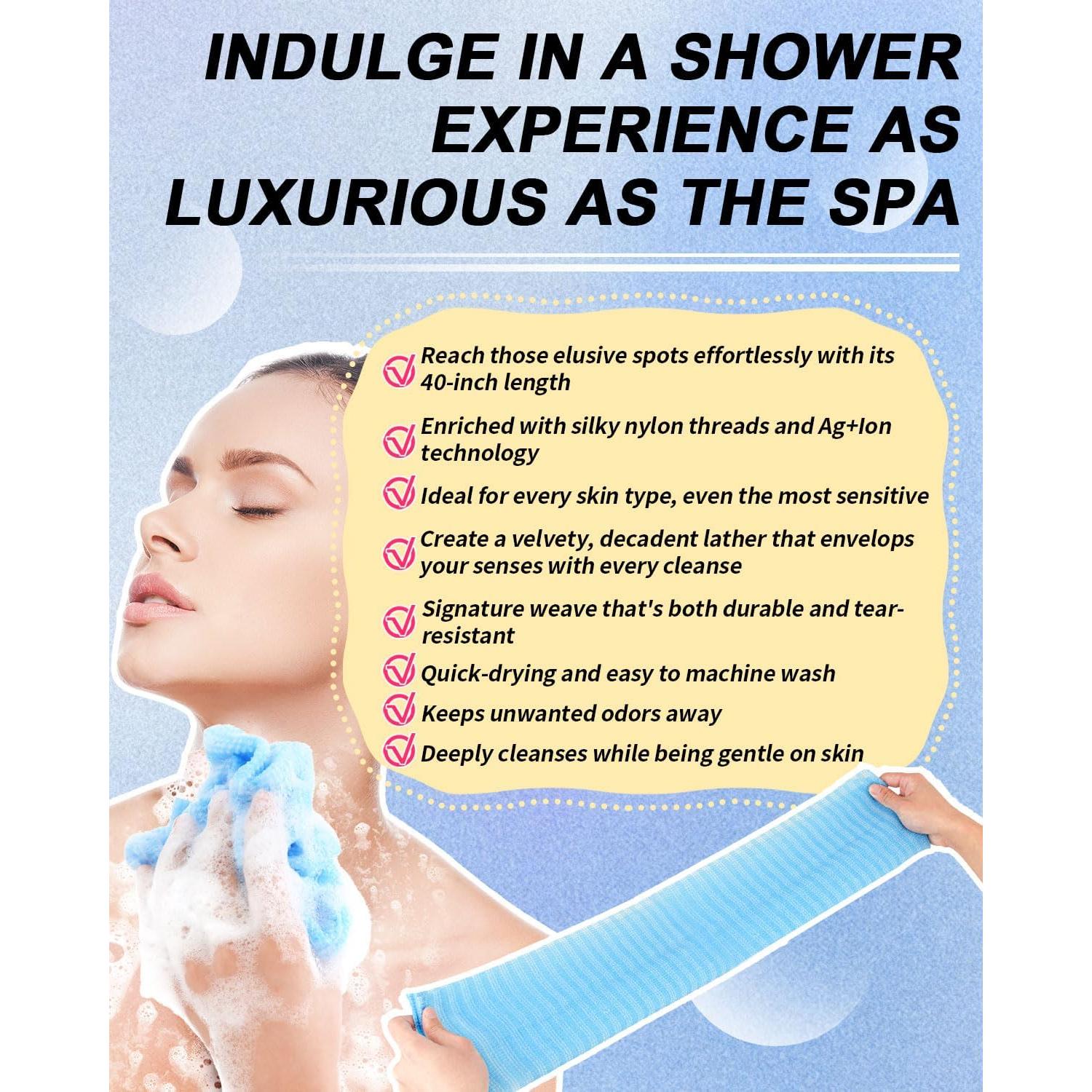 Toalla Exfoliante Ducha Hiflora Dura 32g Diseño Extra Largo