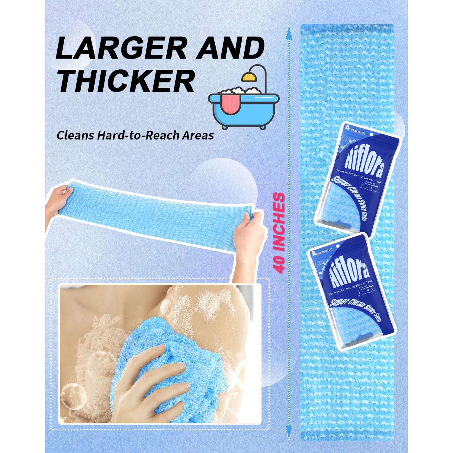Toalla Exfoliante Ducha Hiflora Dura 32g Diseño Extra Largo