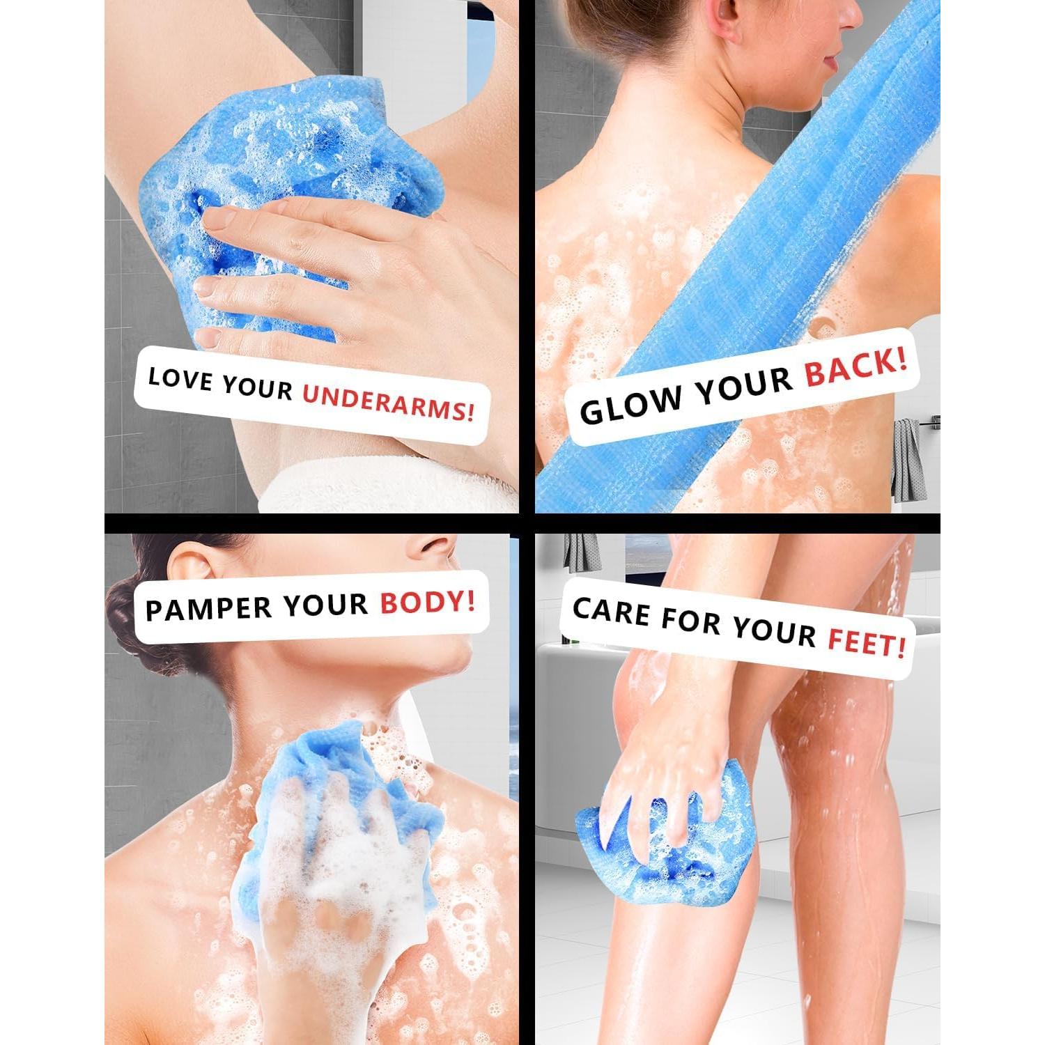 Toalla Exfoliante Ducha Hiflora Dura 32g Diseño Extra Largo