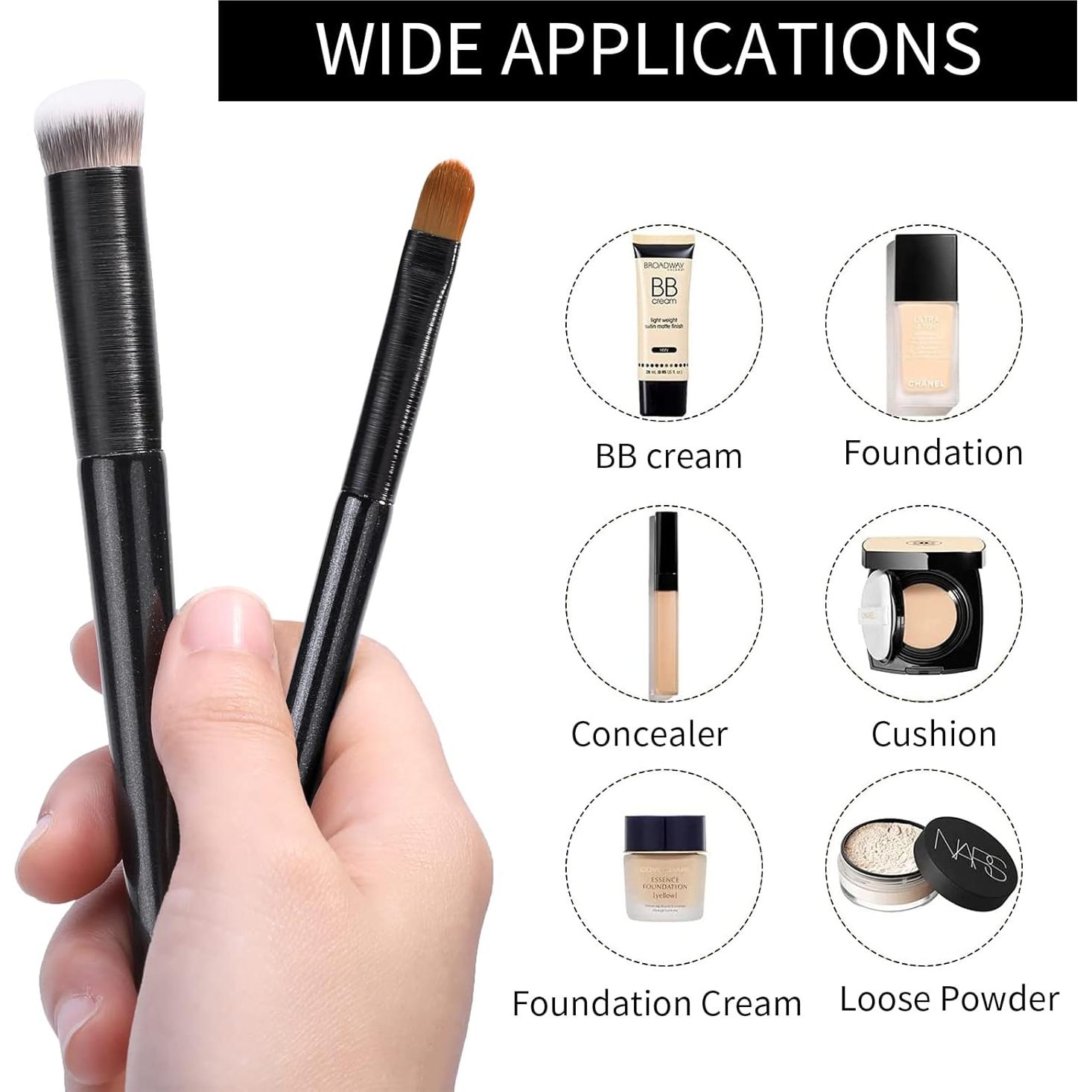 Set de Brochas de Corrector MSQ - 2 Piezas Anguladas Negro