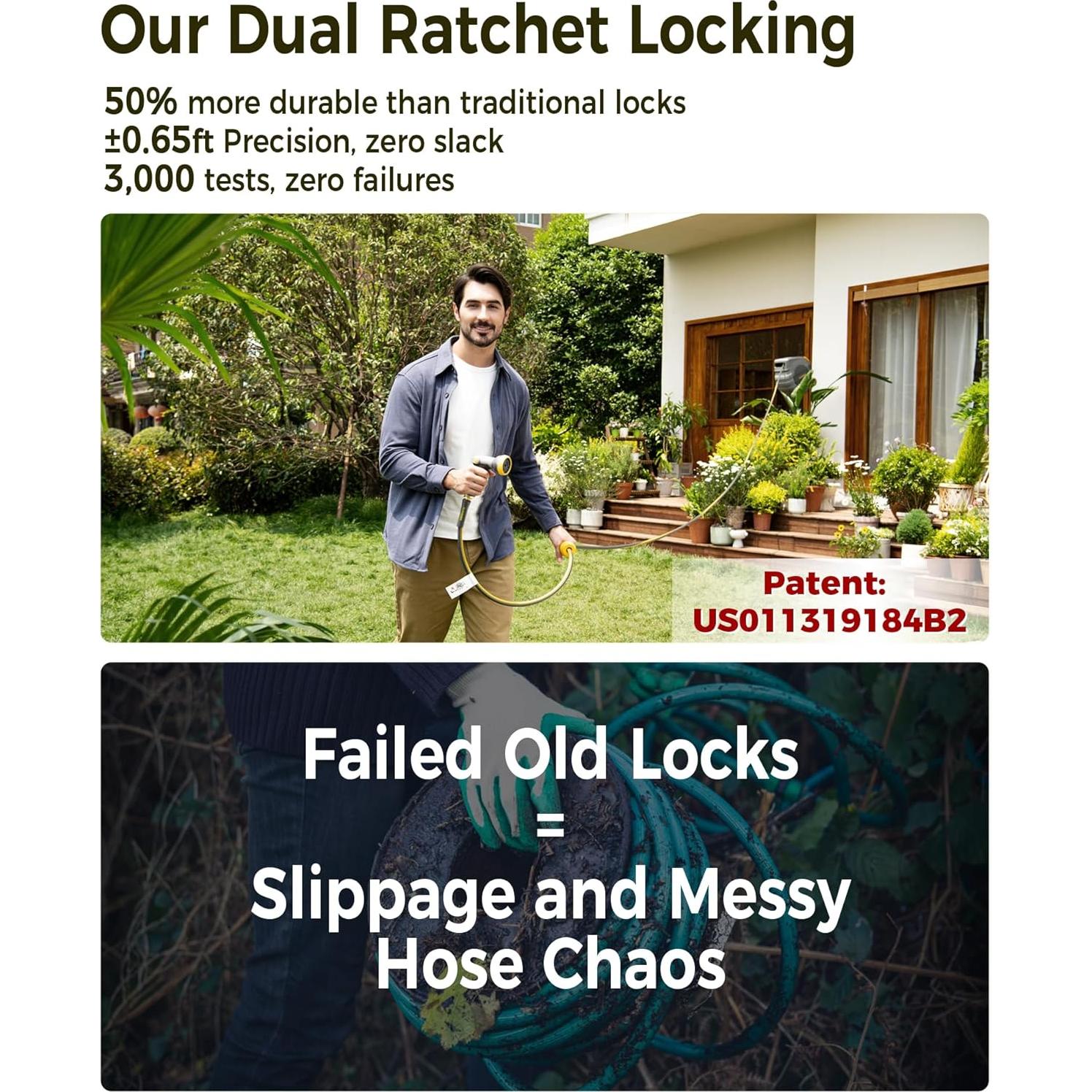 Carrete de Manguera Retráctil GLAHODEN 1/2" x 25.9m Automático